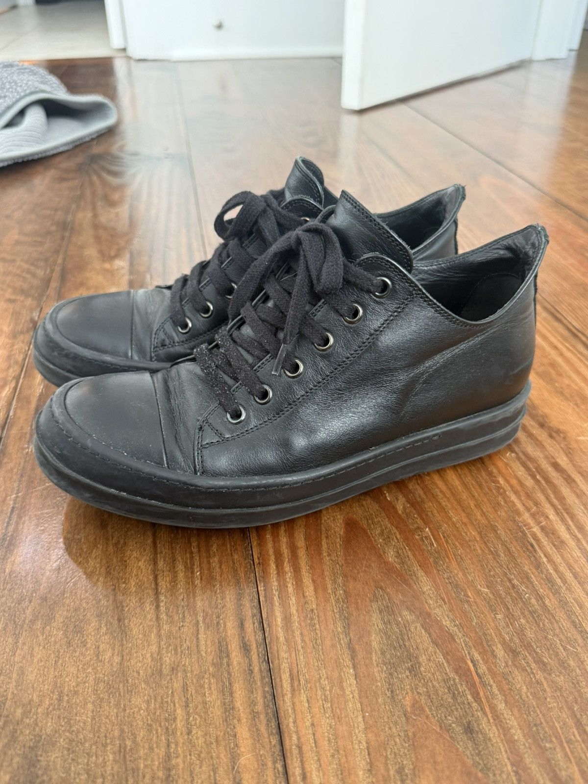 Rick Owens Rick Owens Mainline Triple Black Low Top Ramones | Grailed