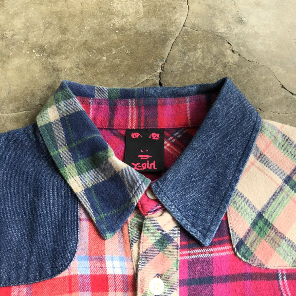 Hysteric Glamour 2000s X-girl Patchwork Double Pocket Button Up Shirt Size US M / EU 48-50 / 2 - 11 Thumbnail