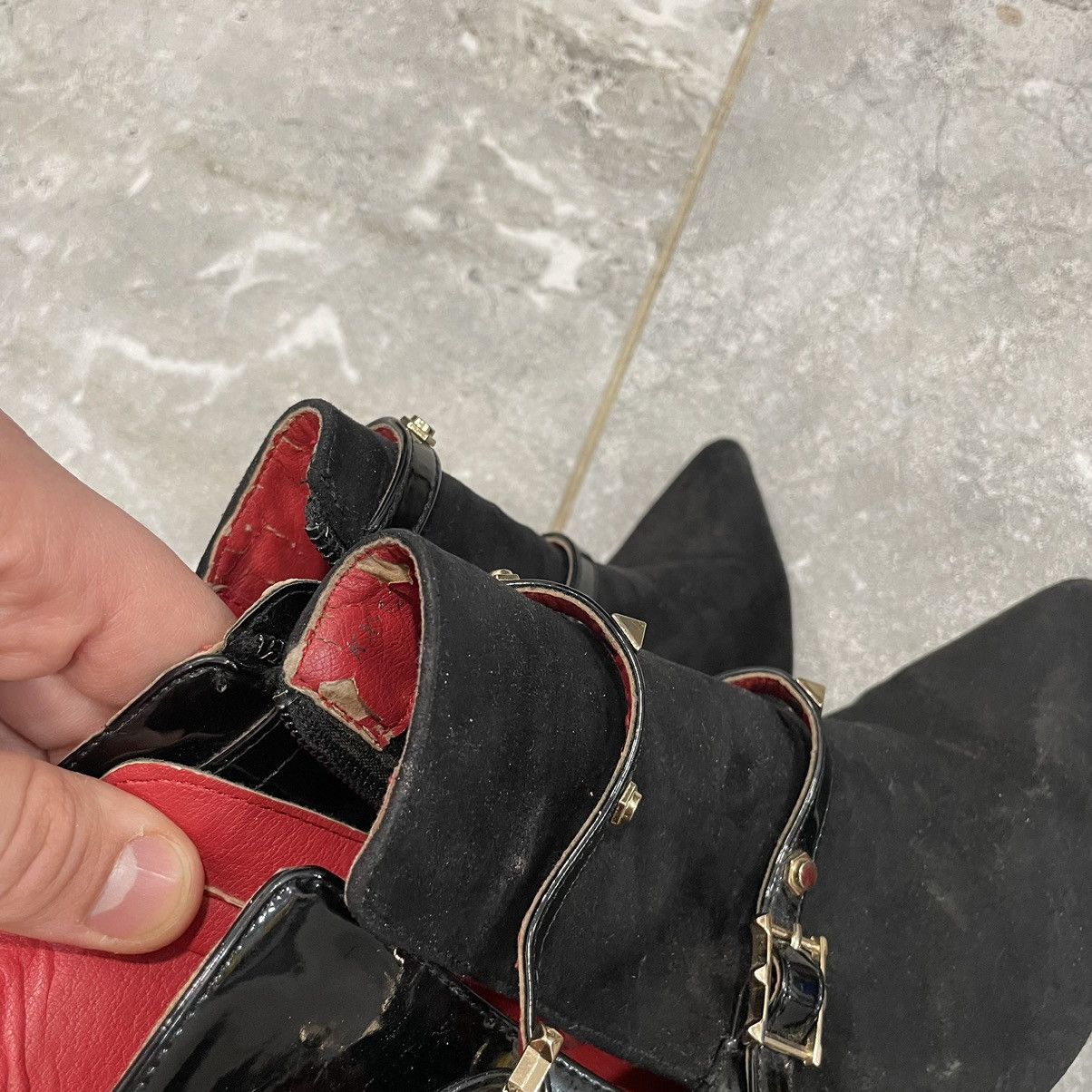 If Six Was Nine 40 VINTAGE balck HEELS shoes boots cyber punk gaultier emo Size US 10 / IT 40 - 7 Thumbnail