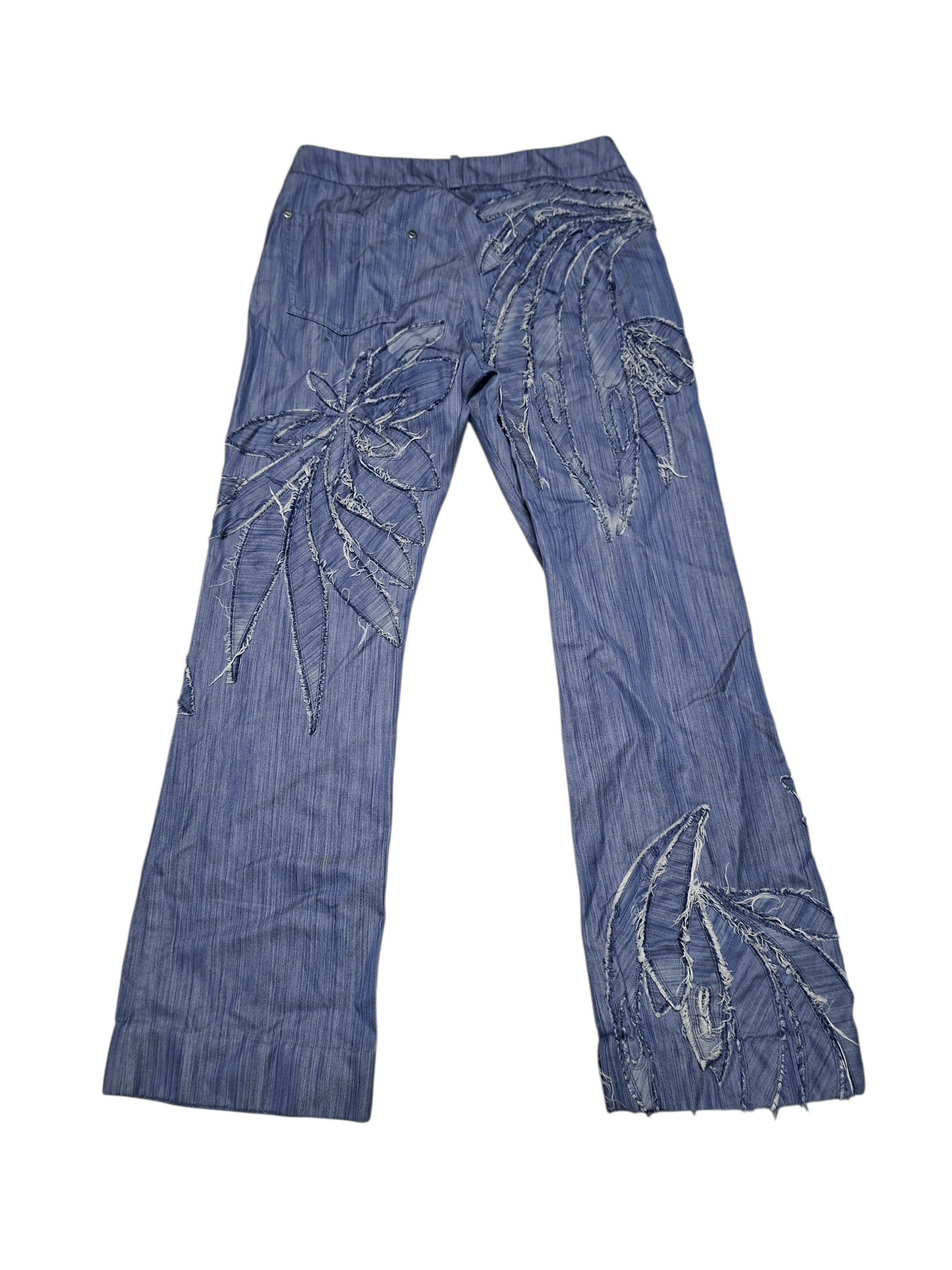Jean AVANT GARDE EMBROIDERED GIVENCHY STYLE LUXURY JAPANESE JEANS Size 28" / US 6 / IT 42 - 3 Thumbnail