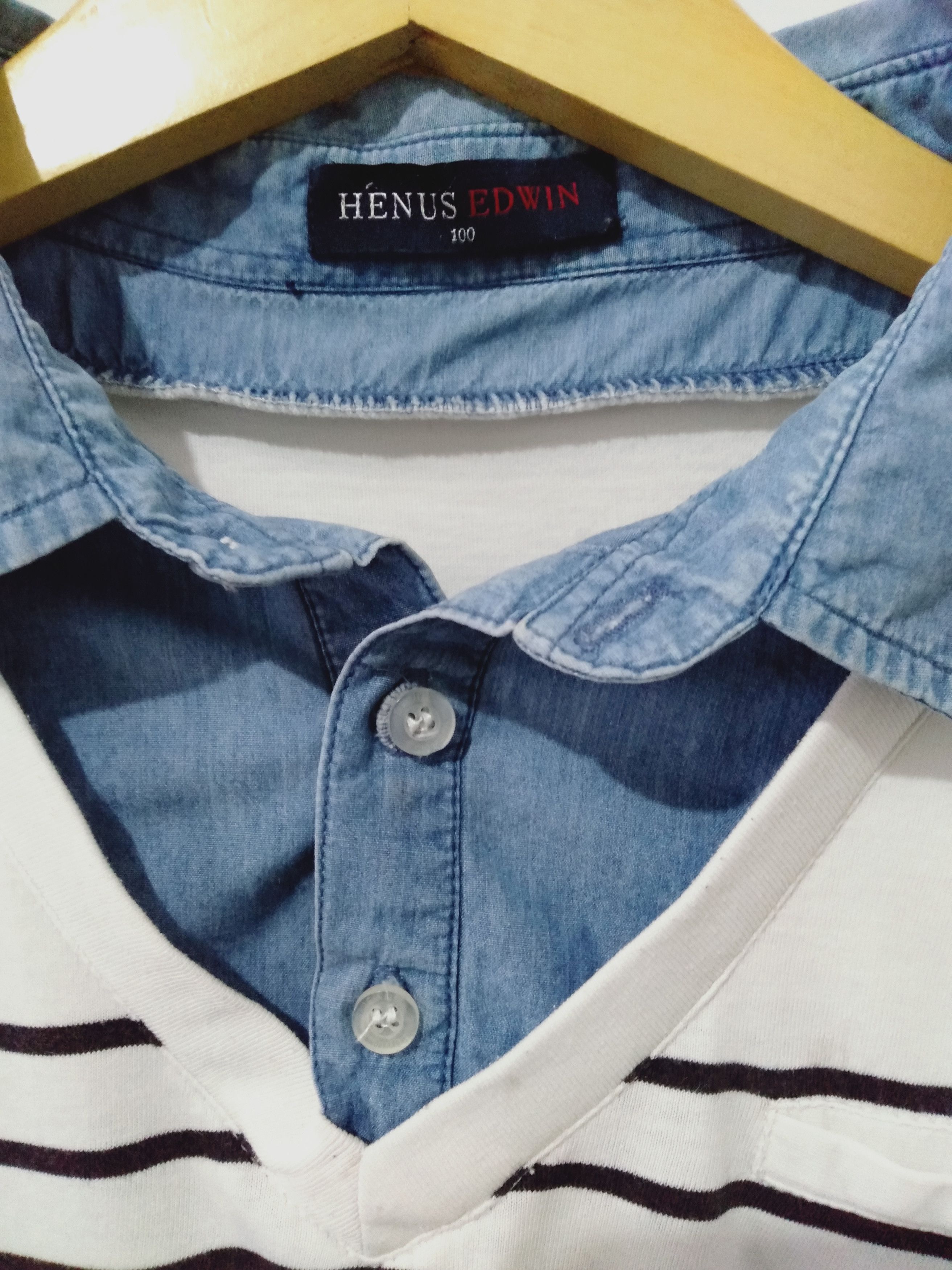 Japanese Brand Double Layer Henus Edwin Stripe Long Slevee Size US M / EU 48-50 / 2 - 4 Thumbnail