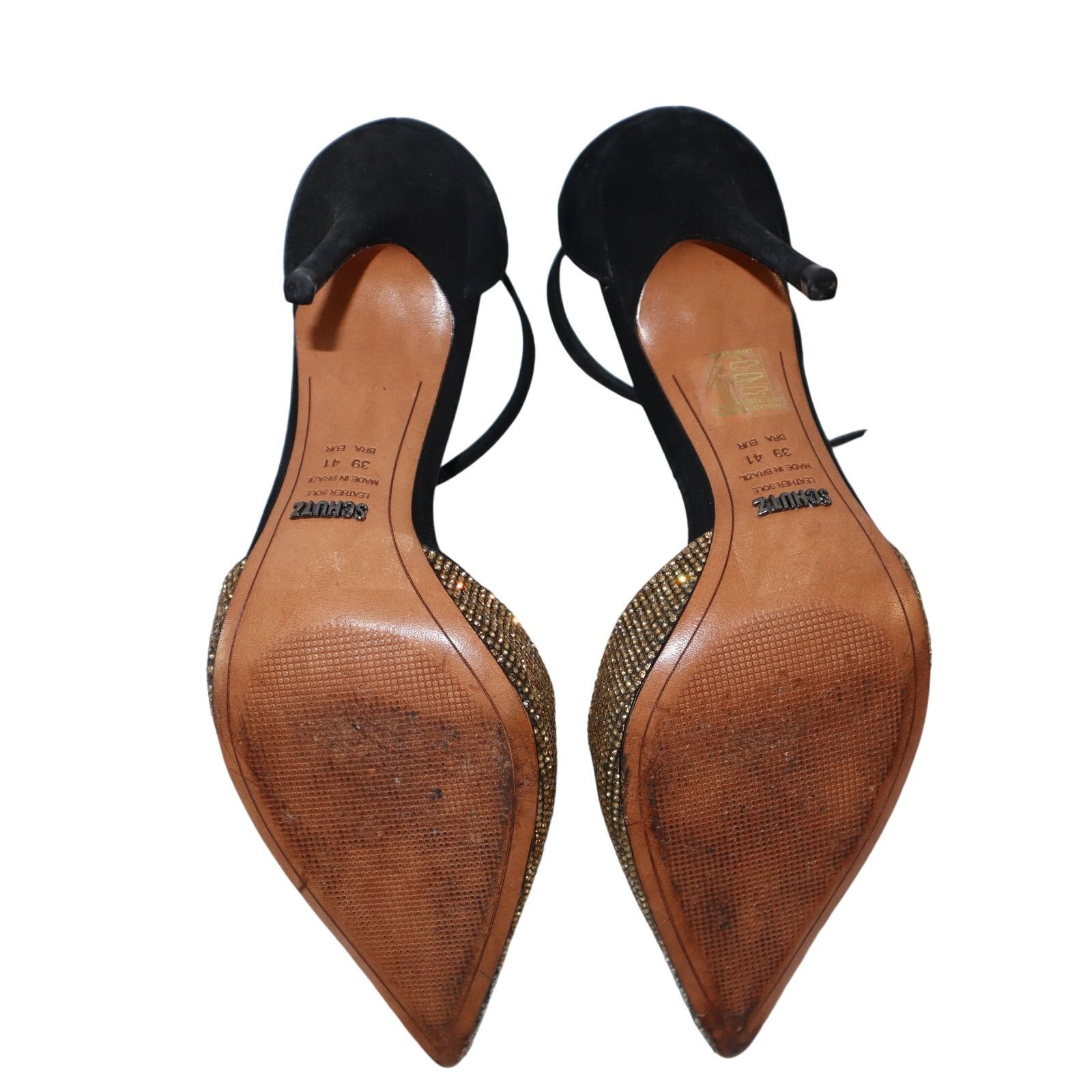 SCHUTZ Schutz Women's Suede Crystal Toe Accent D'Orsay Pumps US 9 Size US 9 / IT 39 - 6 Thumbnail