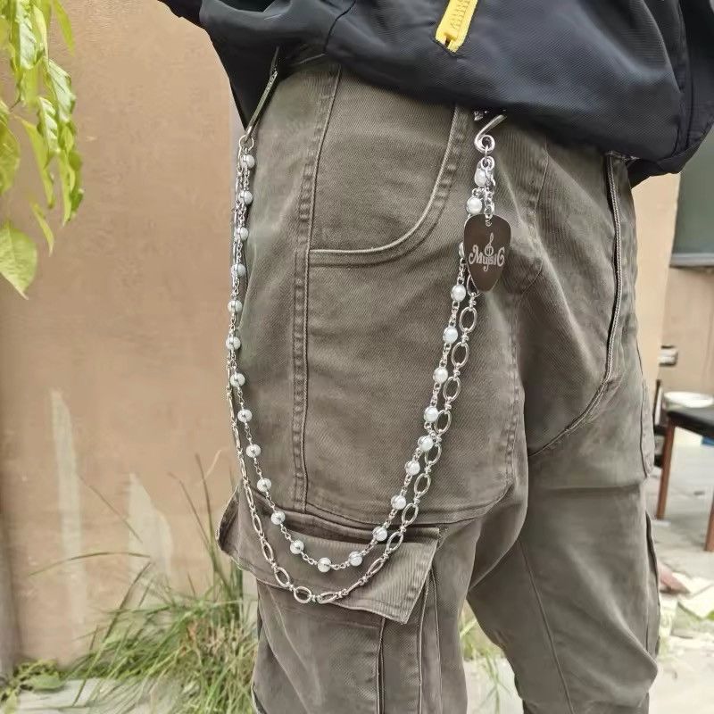 Japanese Brand × Jewelry Guitar Pick Metal Pearl Double-deck Pants Chain Size ONE SIZE - 8 Thumbnail
