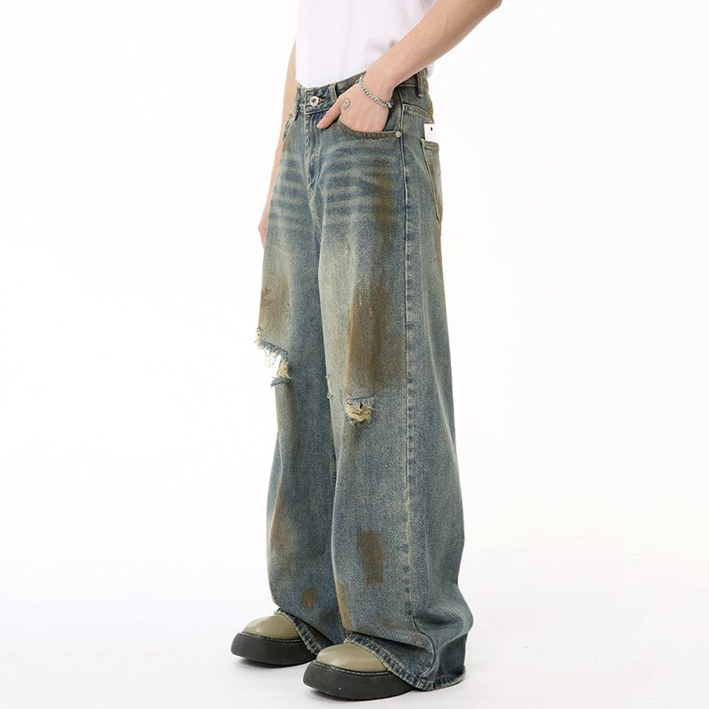 Japanese Brand × Jean Male Denim Pants Worn Out Hole Size US 28 / EU 44 - 2 Thumbnail