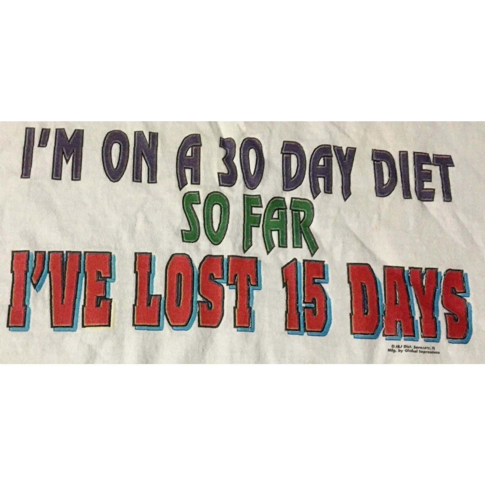 Vintage Vintage 90s Im On A 30 Day Diet Ive Lost 15 Days Faded Shirt M Sarcasm Funny Saying Shirt Size US M / EU 48-50 / 2 - 2 Thumbnail