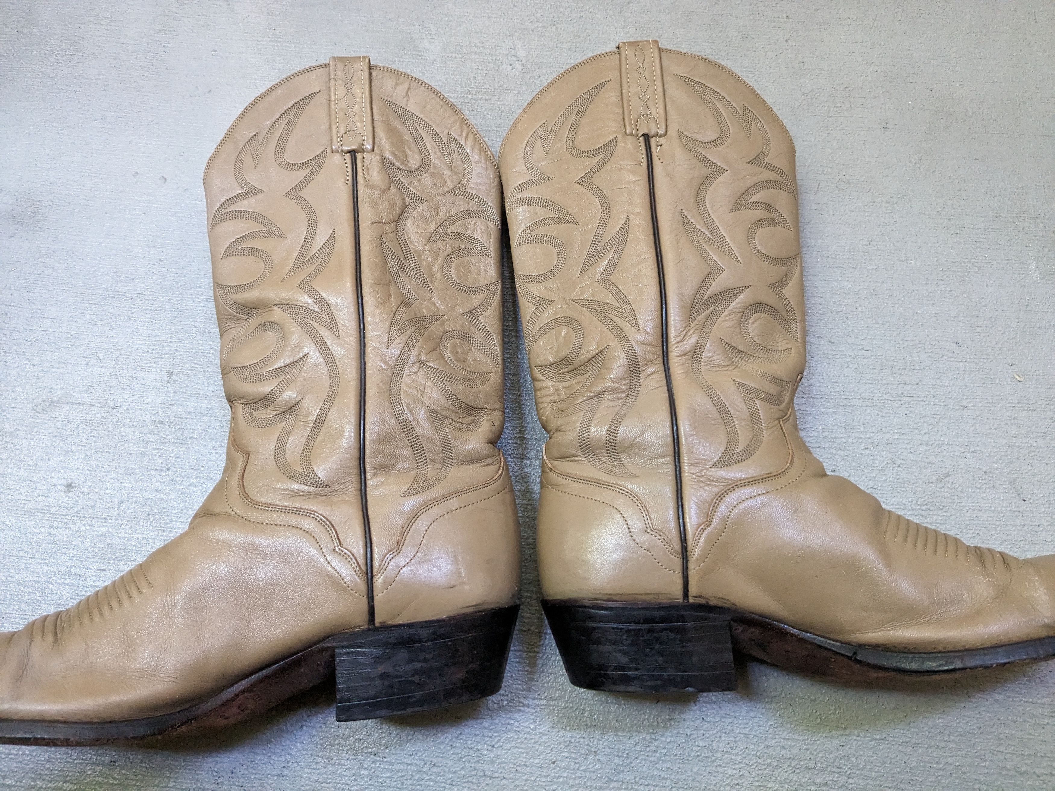 Genuine Leather El Dorado Cowboy Boots Taupe Leather 9 Western Botas Size US 9 / EU 42 - 9 Thumbnail