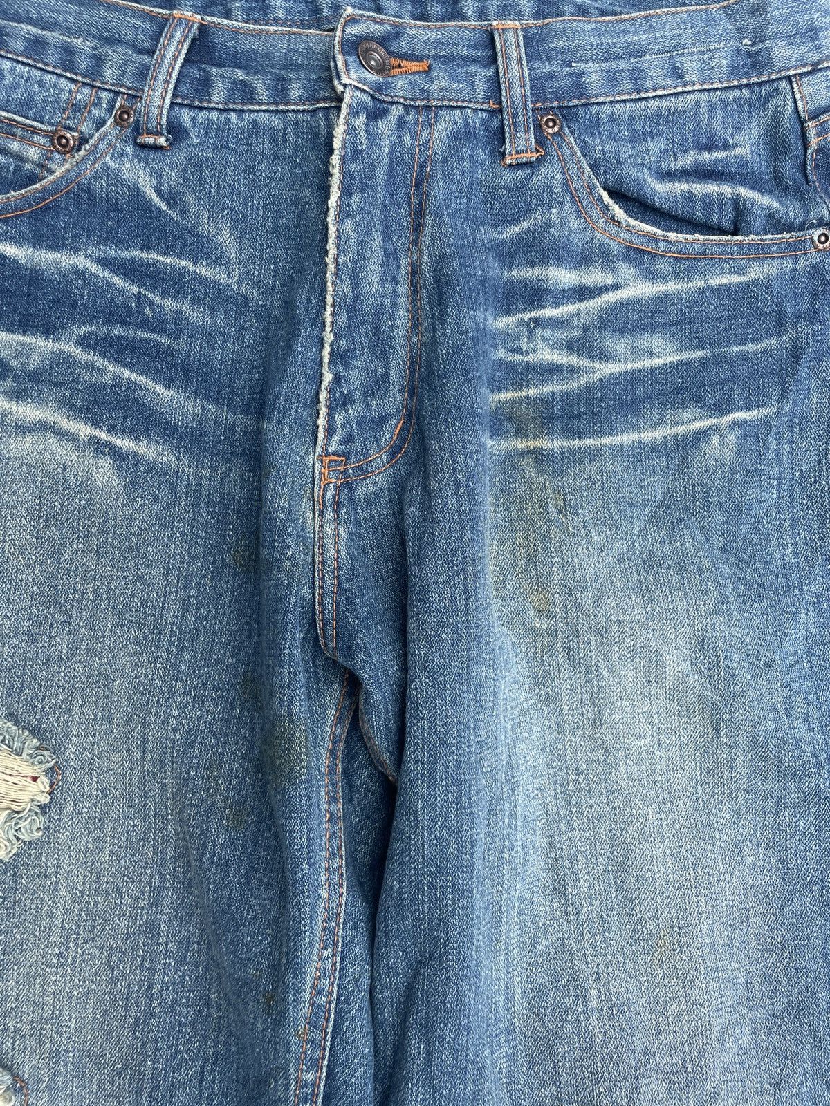 Japanese Brand 2000s japanese nylaus distressed flannel whisker jeans Size US 32 / EU 48 - 2 Thumbnail