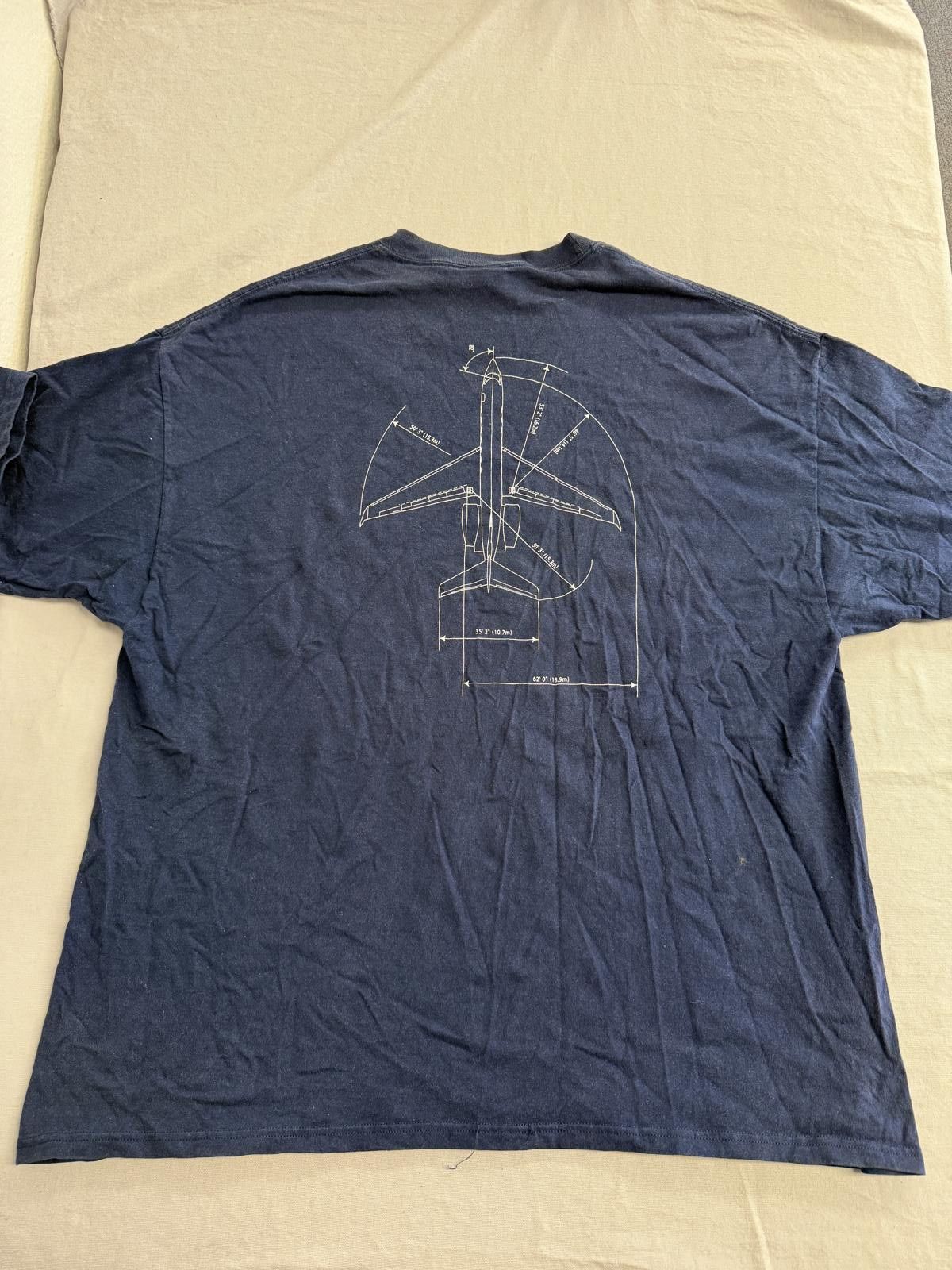 Port & Company Faded Gulfstream Plane T-shirt Private Jet Blue Print G450 Size US XXL / EU 58 / 5 - 2 Thumbnail