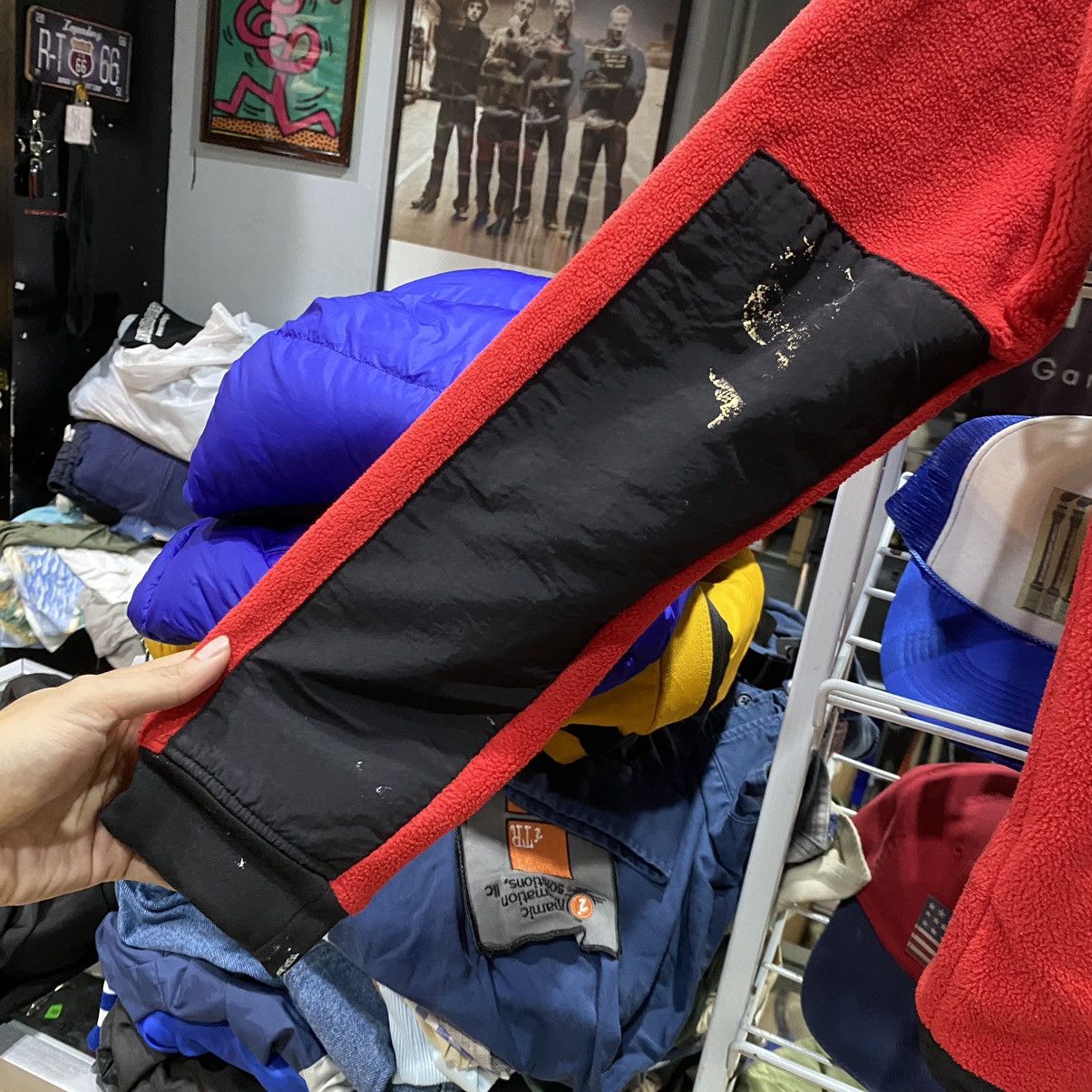 The North Face The North Face Red Black Denali Fleece Jacket Size US S / EU 44-46 / 1 - 12 Thumbnail