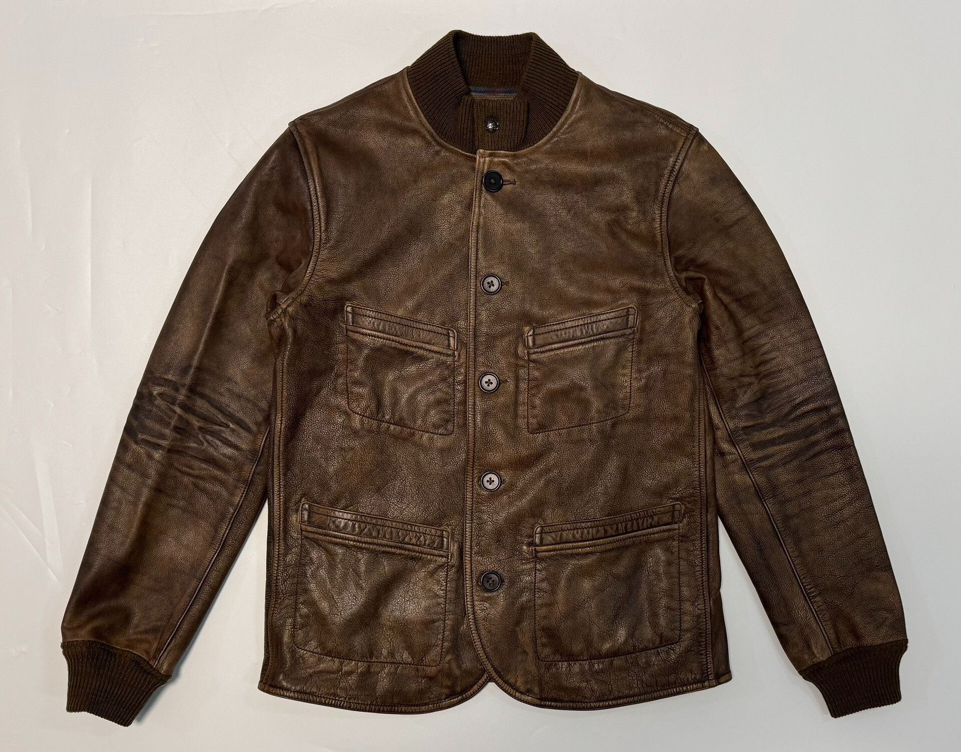 RRL Ralph Lauren RRL Ralph Lauren Leather Car Coat Size US S / EU 44-46 / 1 - 1 Thumbnail