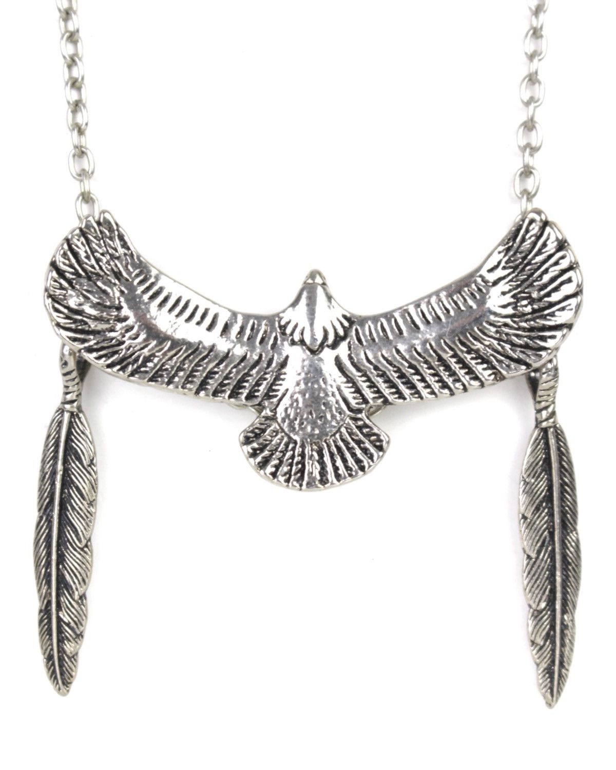 Vintage 2000S JAPANESE MADE NATIVE EAGLE SPIRIT FEATHER NECKLACE Size ONE SIZE - 1 Thumbnail