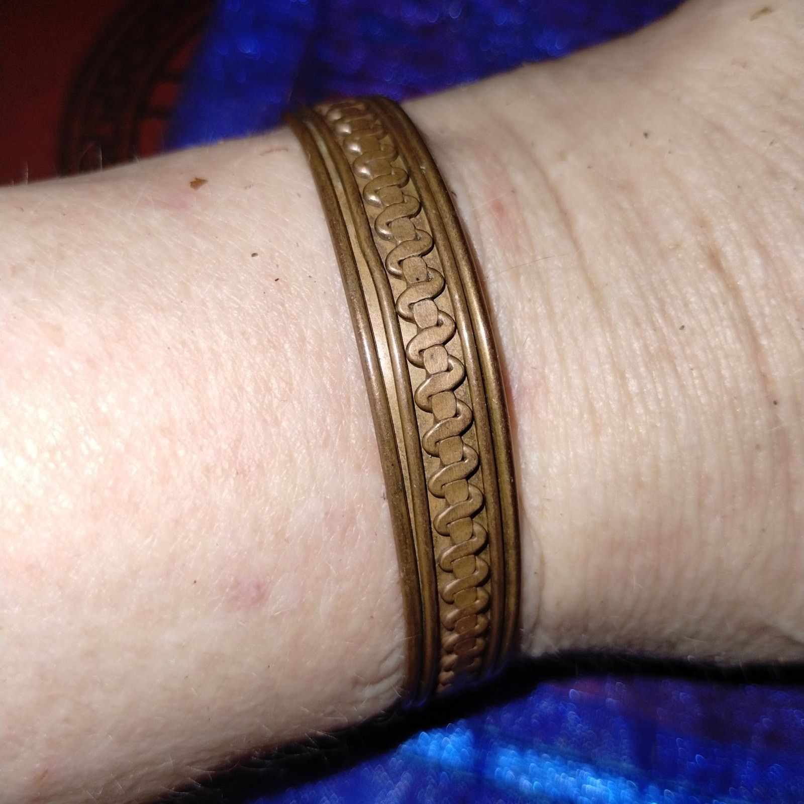 Vintage Beautifully decorated vintage copper bracelet for men/women Size ONE SIZE - 1 Preview