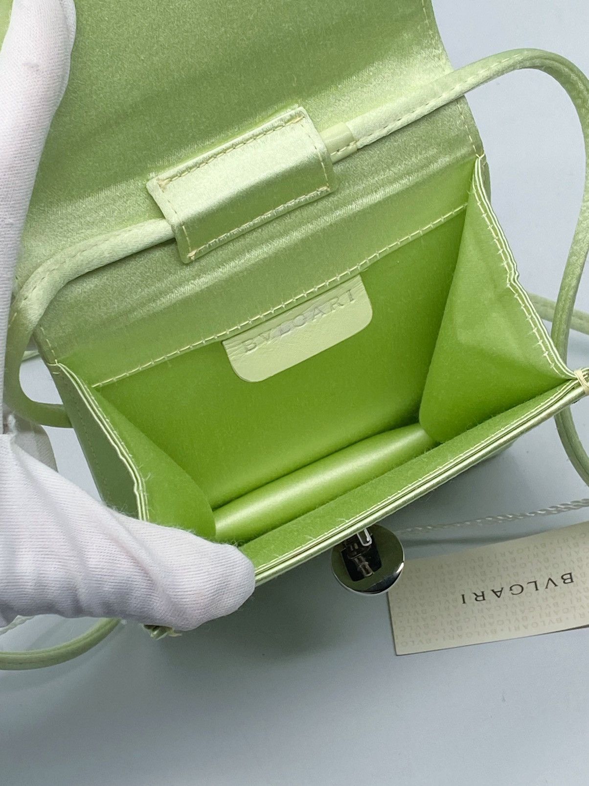 Bvlgari BVLGARI Light Green Satin Mini Shoulder Bag Size ONE SIZE - 8 Thumbnail