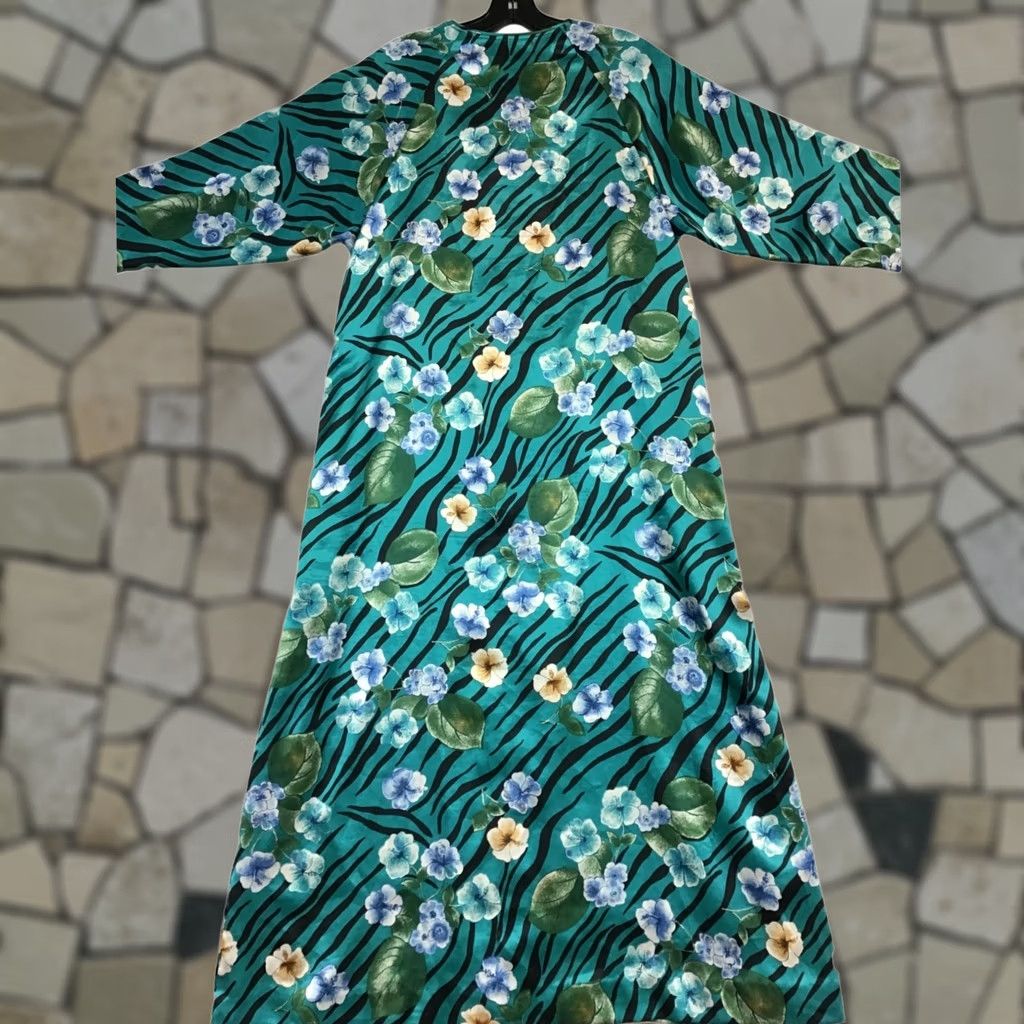 Vintage Cabernet Silk-Like Long Robe Womens Medium Blue Size ONE SIZE - 1 Thumbnail