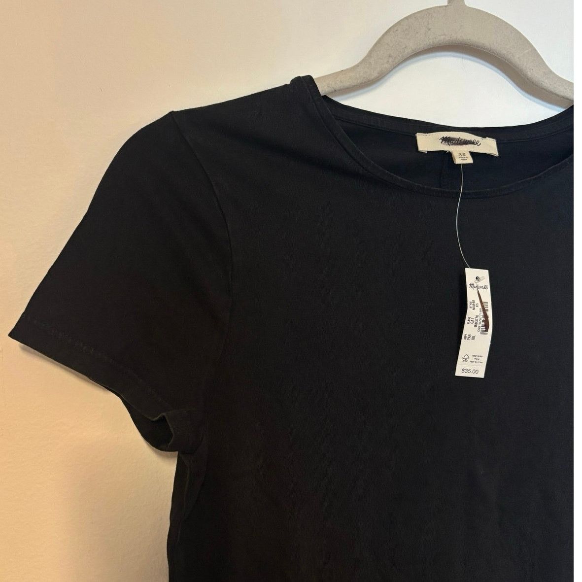 Madewell NWT Madewell Essential Slim Tee Lightweight Cotton Black XS Size XS / US 0-2 / IT 36-38 - 5 Thumbnail