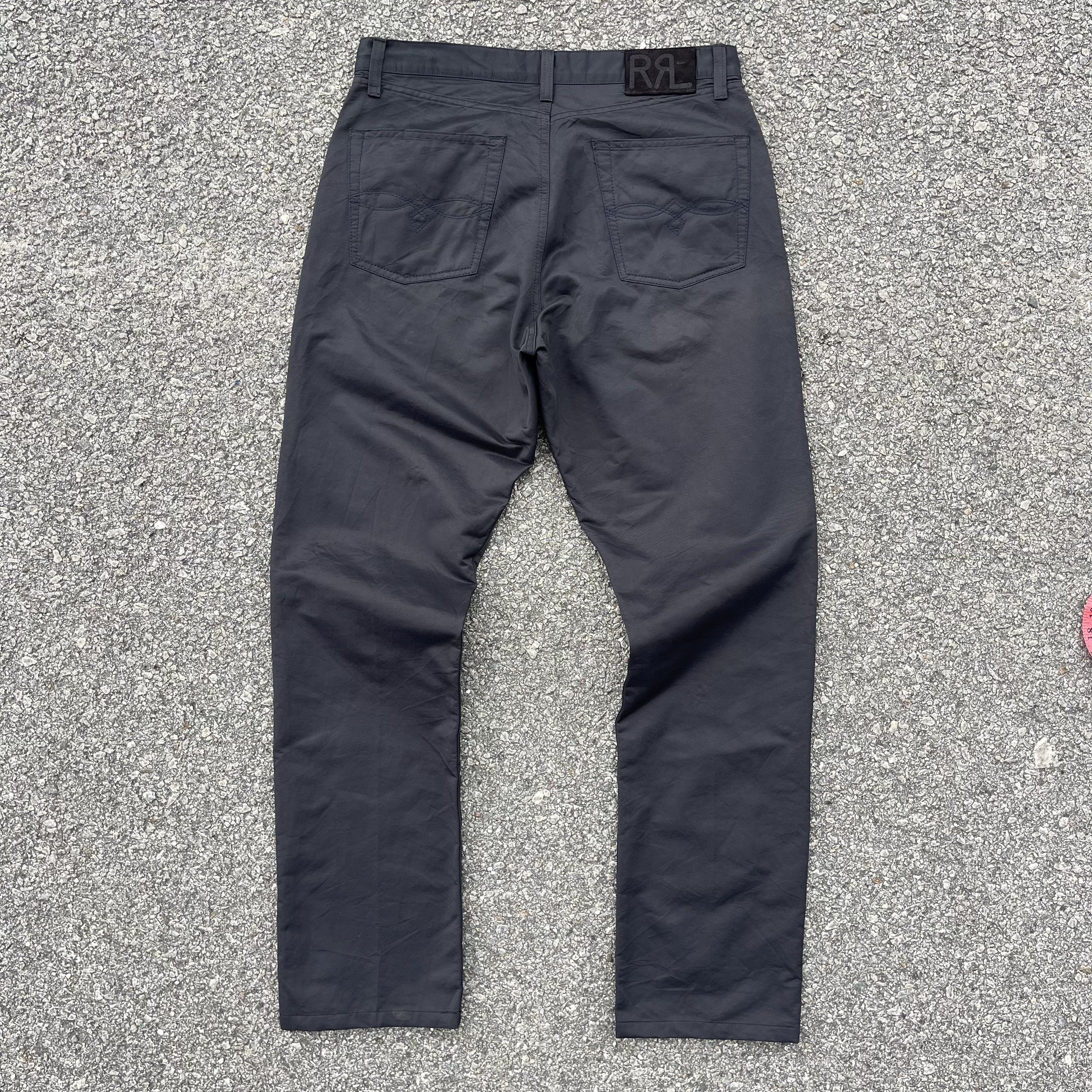 RRL Black Waxed Oil Trouser