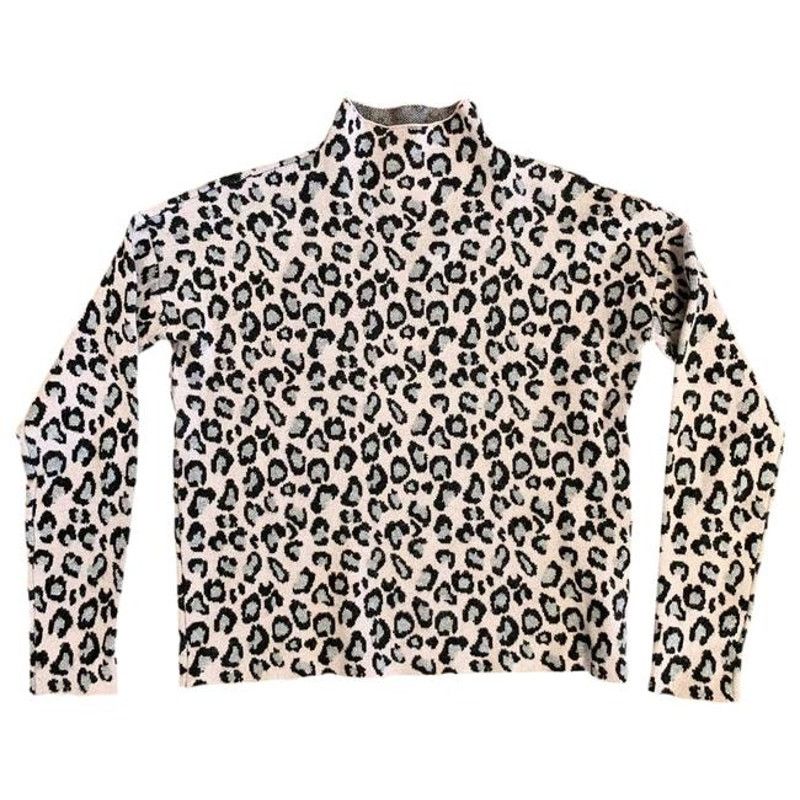 Cynthia Rowley Pink Leopard print turtleneck sweaters women's size S Size S / US 4 / IT 40 - 1 Thumbnail