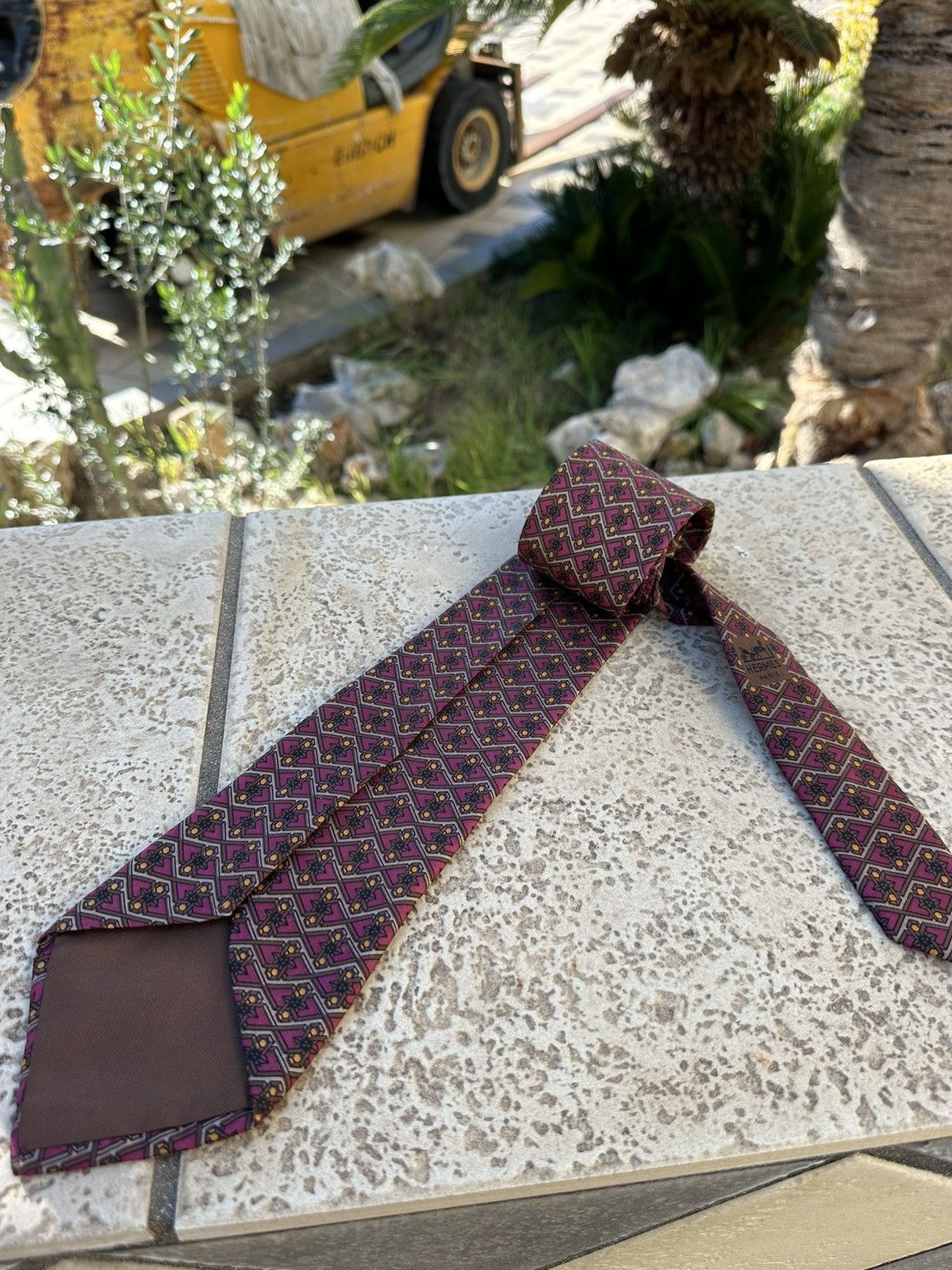 Hermes Hermès Silk Red Tie Size ONE SIZE - 2 Thumbnail