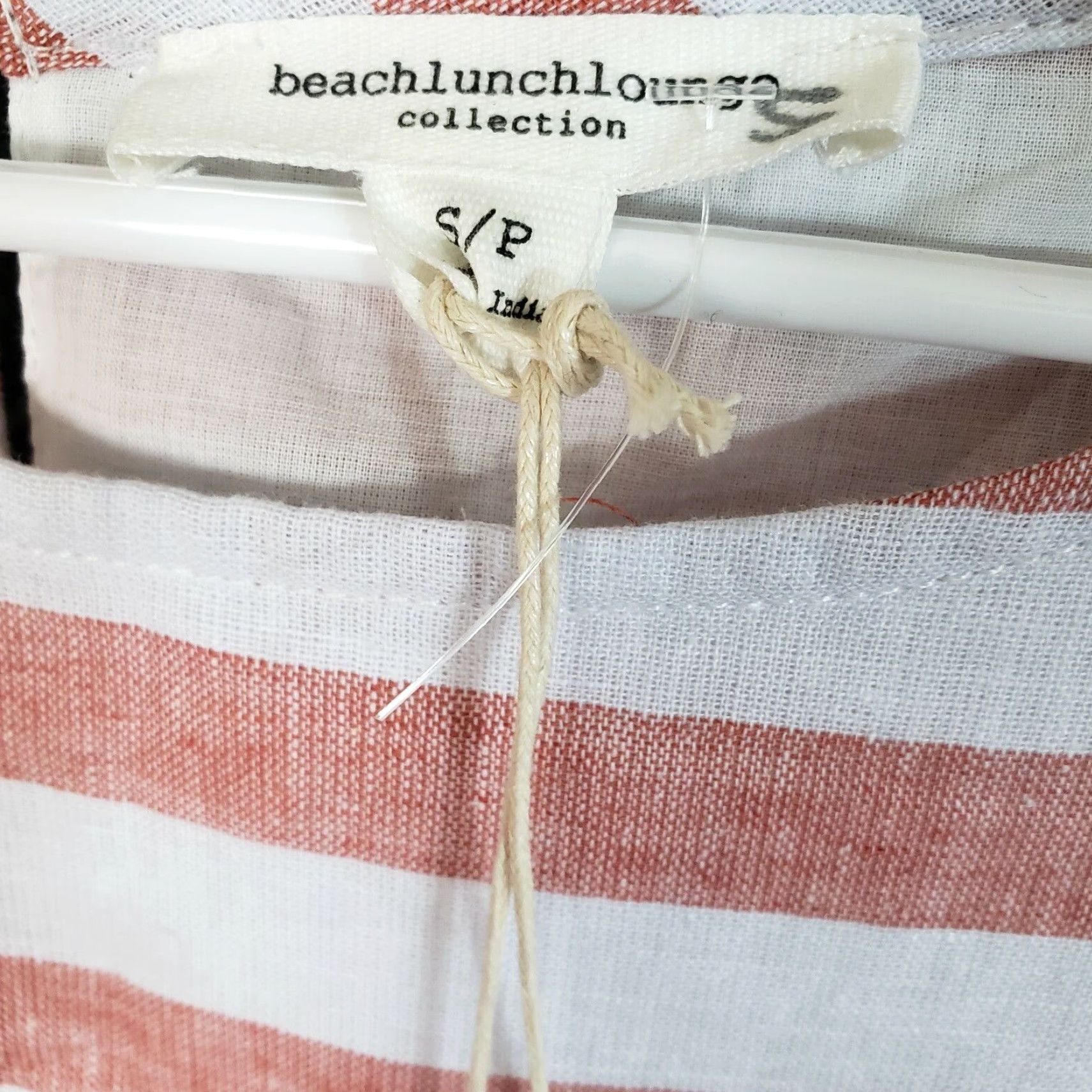 Vintage VINTAGE Beach Lunch Lounge Womens Ayesha Dress Sz Red White Striped Linen Blend Size S / US 4 / IT 40 - 7 Thumbnail