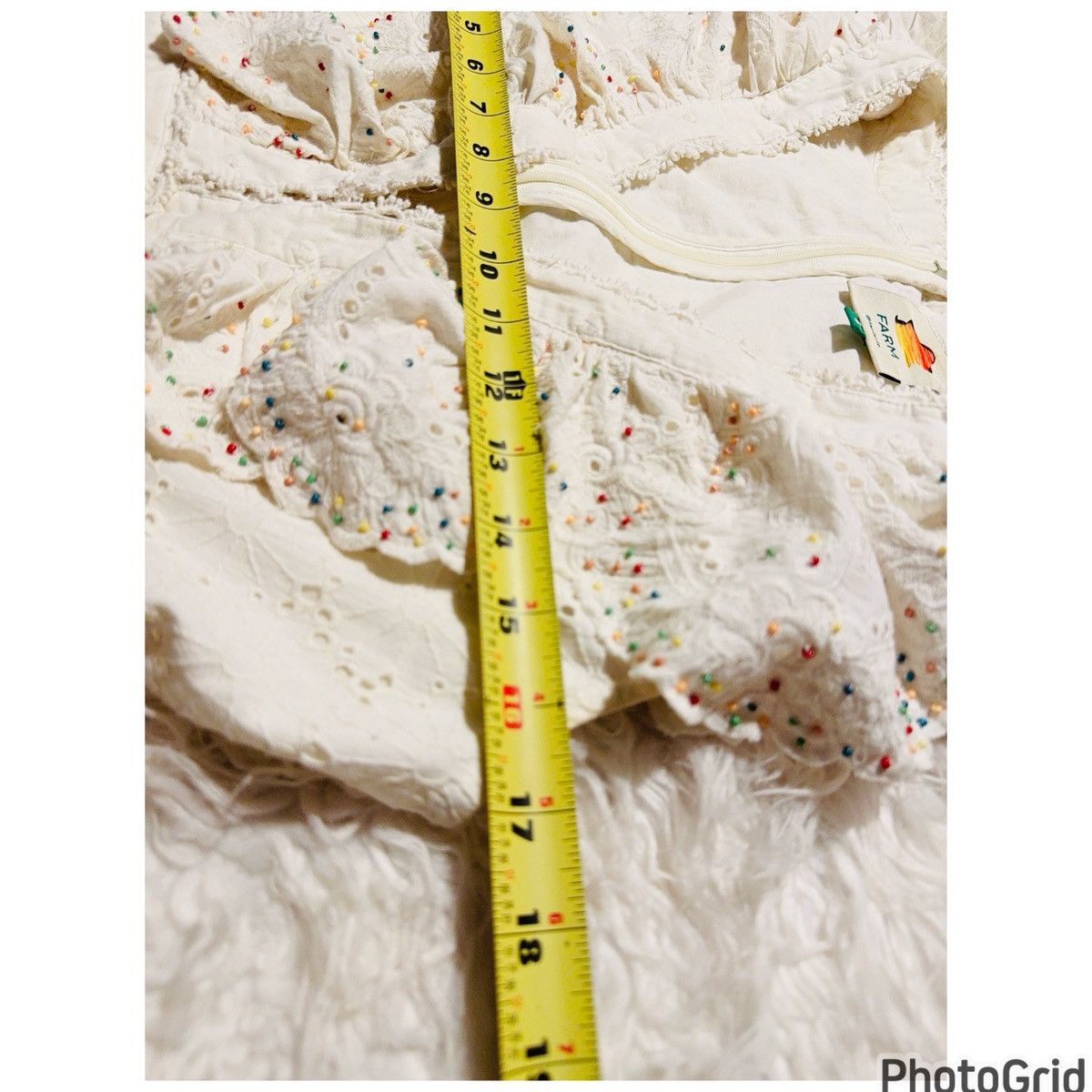 Farm Rio Anthropologie FARM Rio Beaded Handmade Eyelet Dress Size S / US 4 / IT 40 - 9 Thumbnail