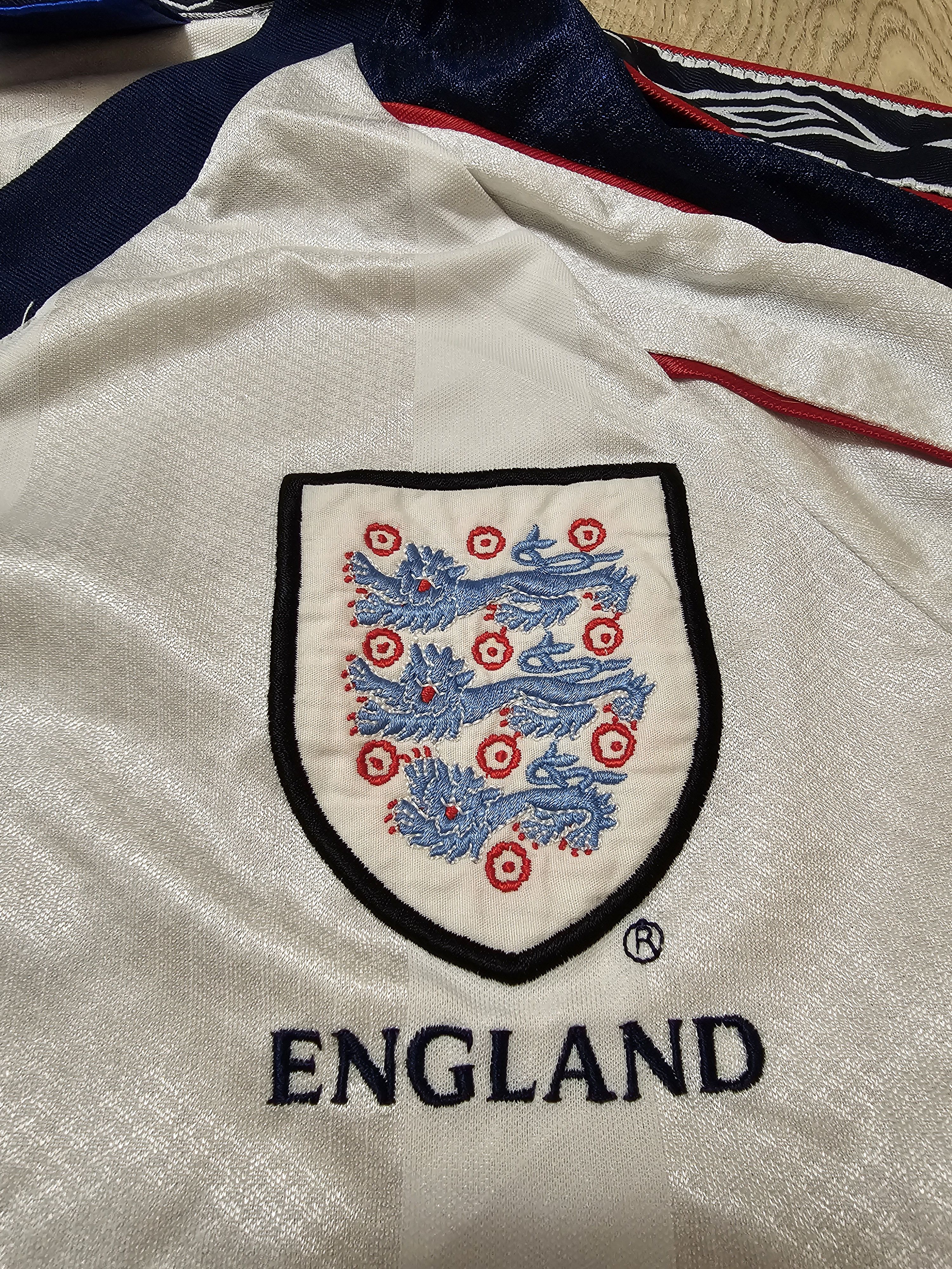 Vintage ENGLAND 1998 TRAINING FOOTBALL SOCCER JERSEY TGREEN FLAG Size US L / EU 52-54 / 3 - 4 Thumbnail