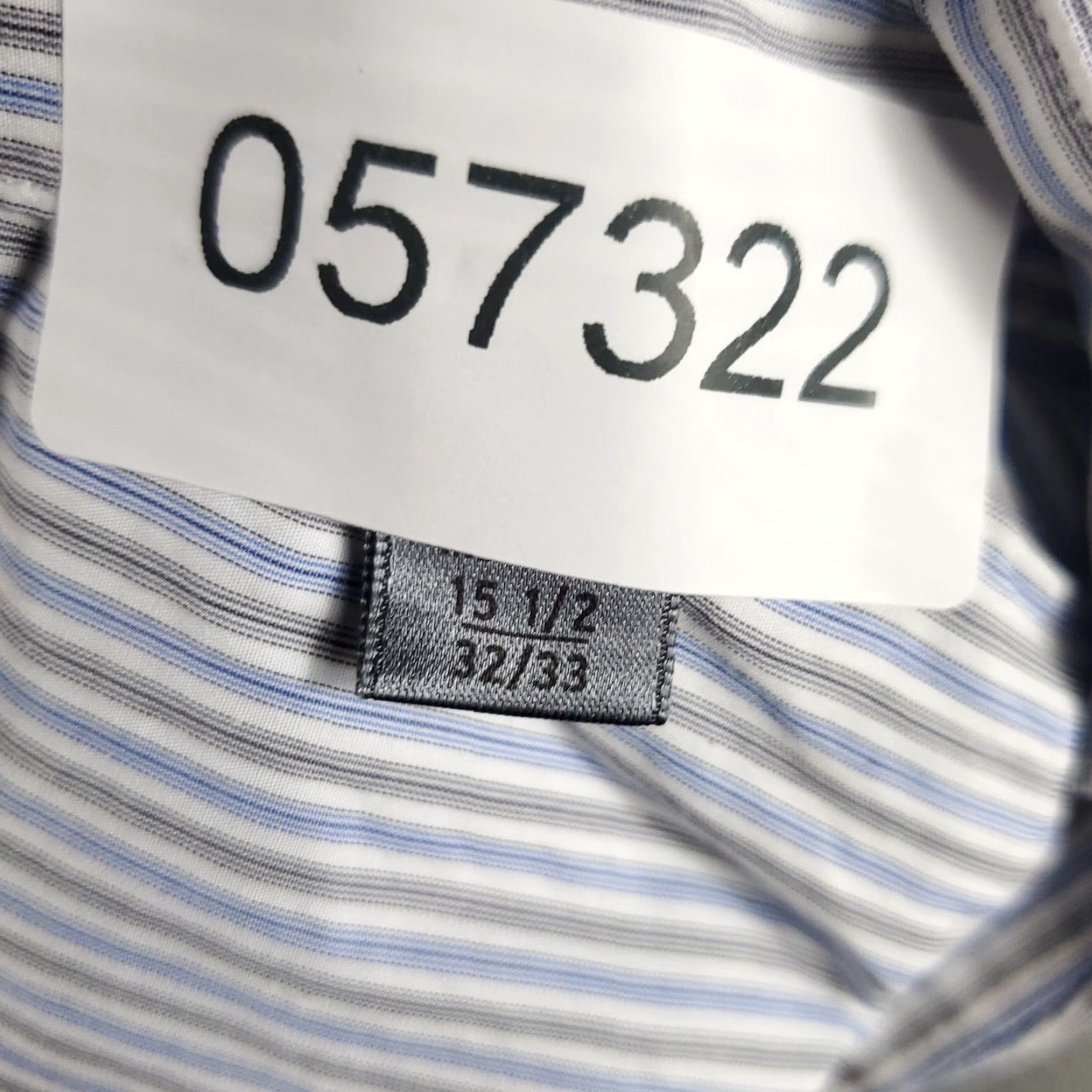John Varvatos VINTAGE John Varvatos Shirt Mens Size 15.5 Gray Blue Striped Dress Button Up Long Sleeve Clothing Men’s 15.5 Blue Modern Classic Mens Size 40R - 8 Thumbnail