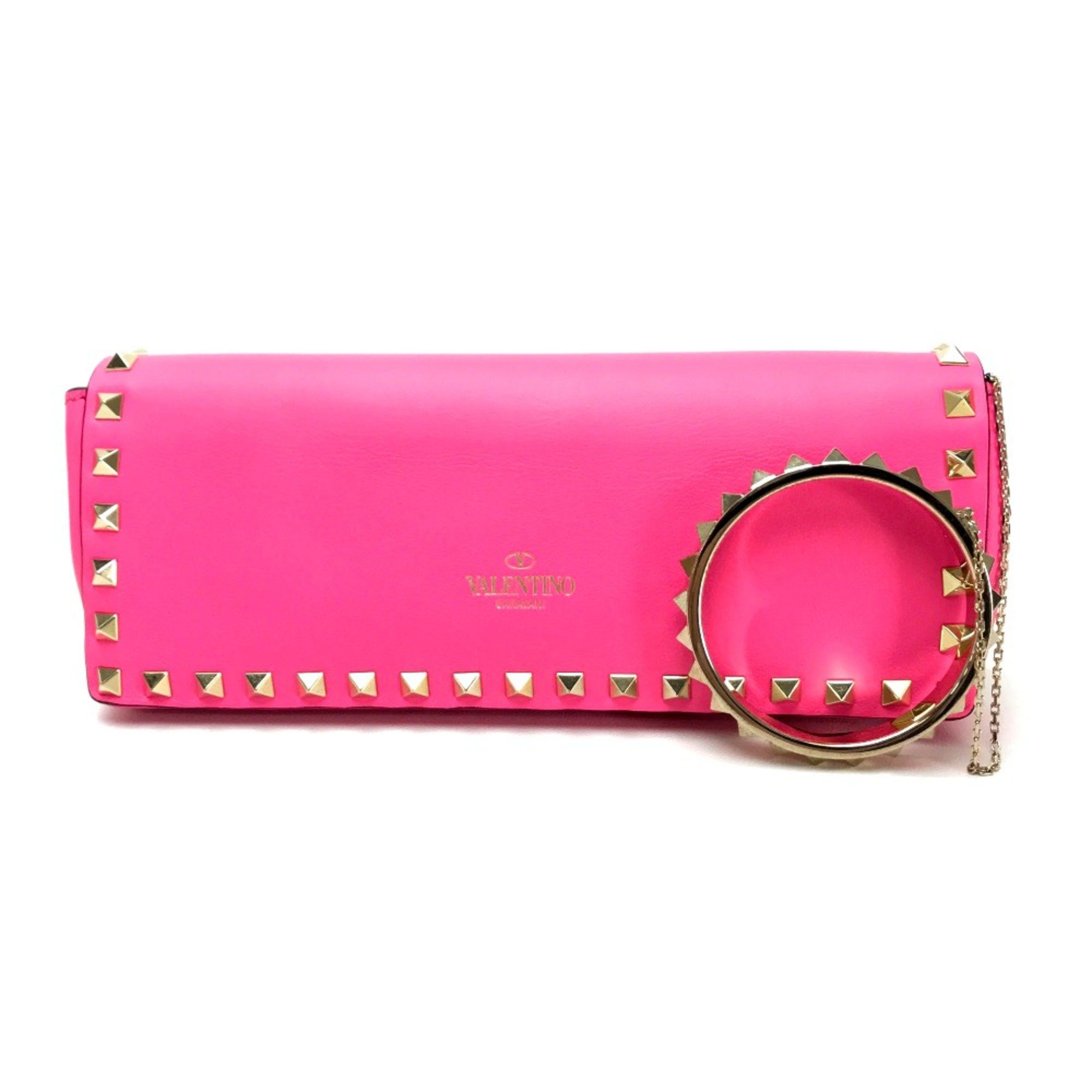 Valentino Valentino-Galavani With bangle chain Clutch bag shocking pink Size ONE SIZE - 1 Thumbnail