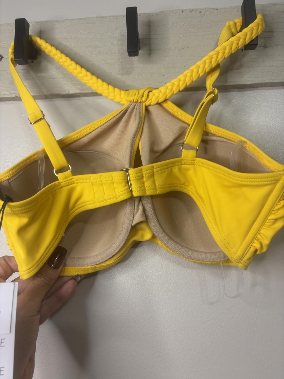 Designer Shade & Shore Lightly Lined Yellow Bikini Top - Size 32C Size ONE SIZE - 3 Thumbnail