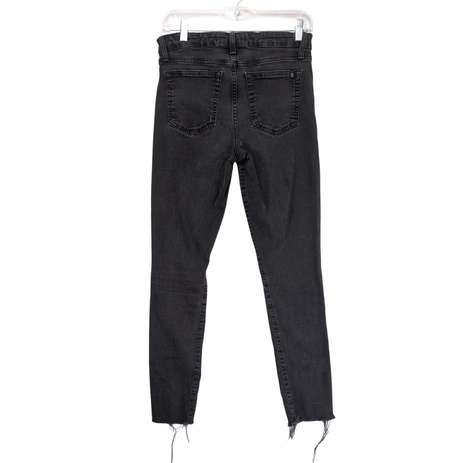 Joe's Joe's Jeans Sz 29 Black Denim High Rise Skinny Ankle Raw Hem Size 29" - 2 Thumbnail
