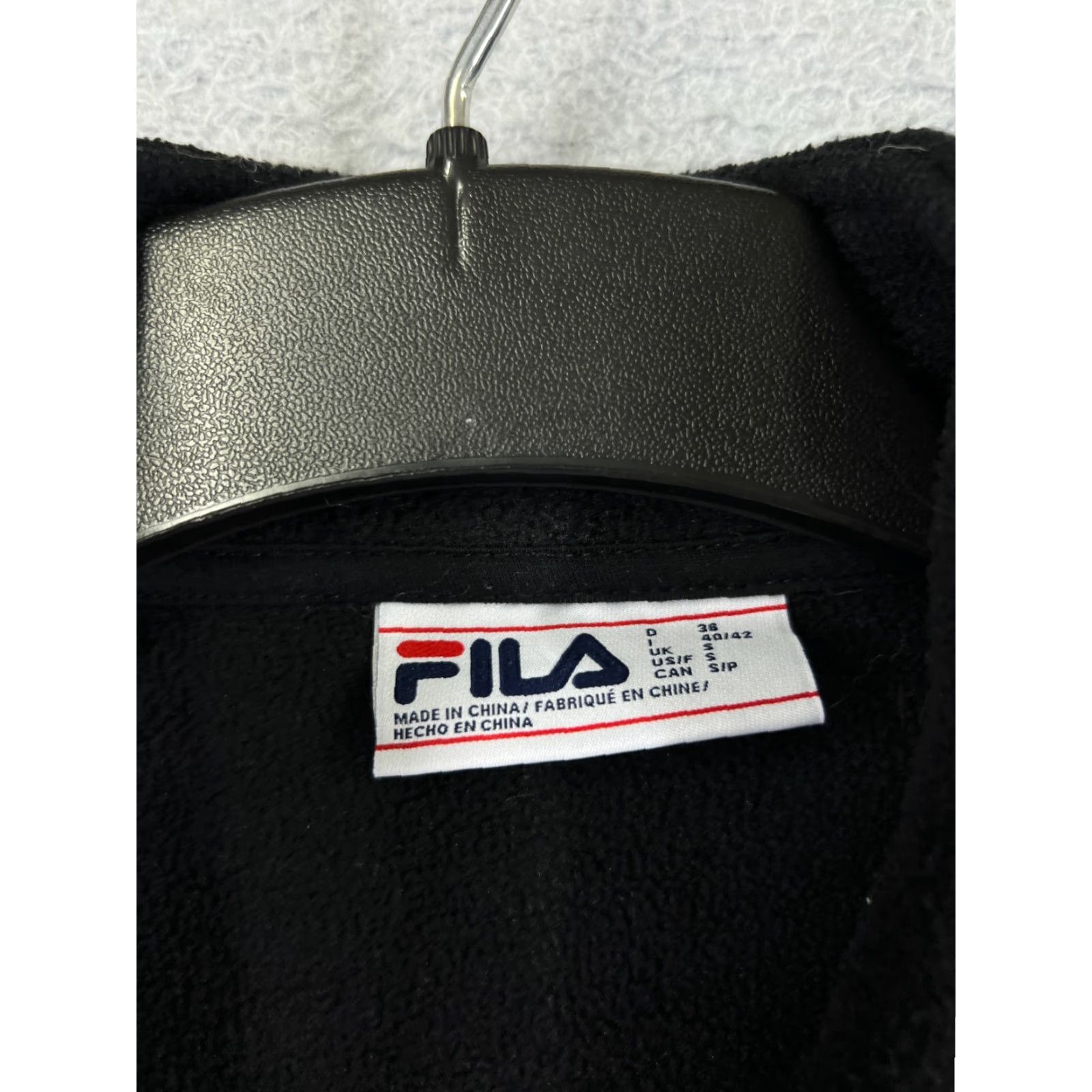 Fila VINTAGE FILA Sweater Womens Small Black Logo 1/4 Zip Mock Neck Fleece Size S / US 4 / IT 40 - 3 Thumbnail