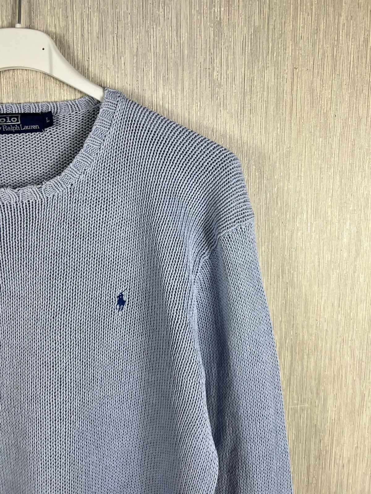 Polo Ralph Lauren Vintage Polo by Ralph Lauren baby blue linen knitted sweater Size US L / EU 52-54 / 3 - 3 Thumbnail