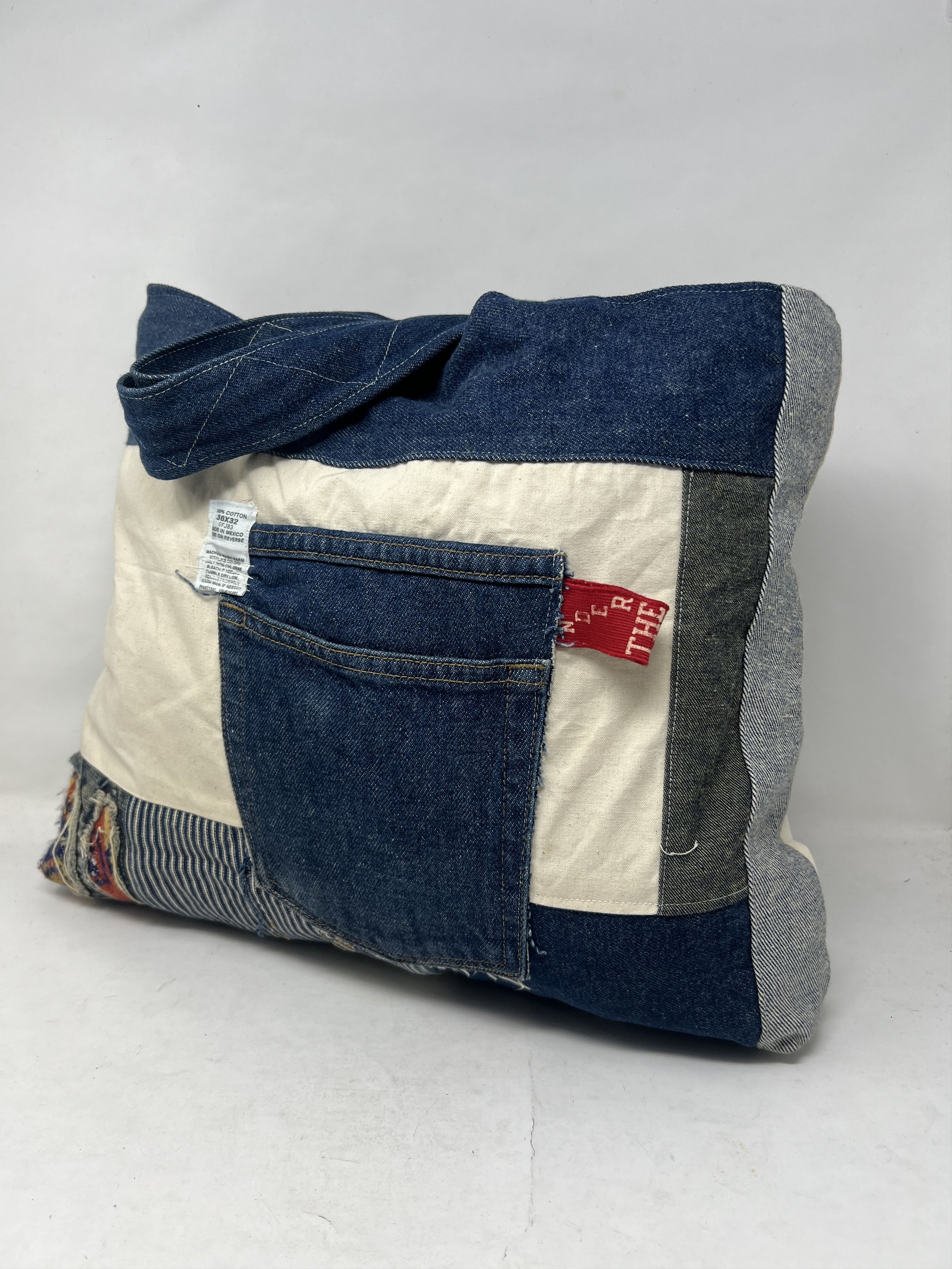 Patchwork Sashiko Archive Custom Denim Tote Bag