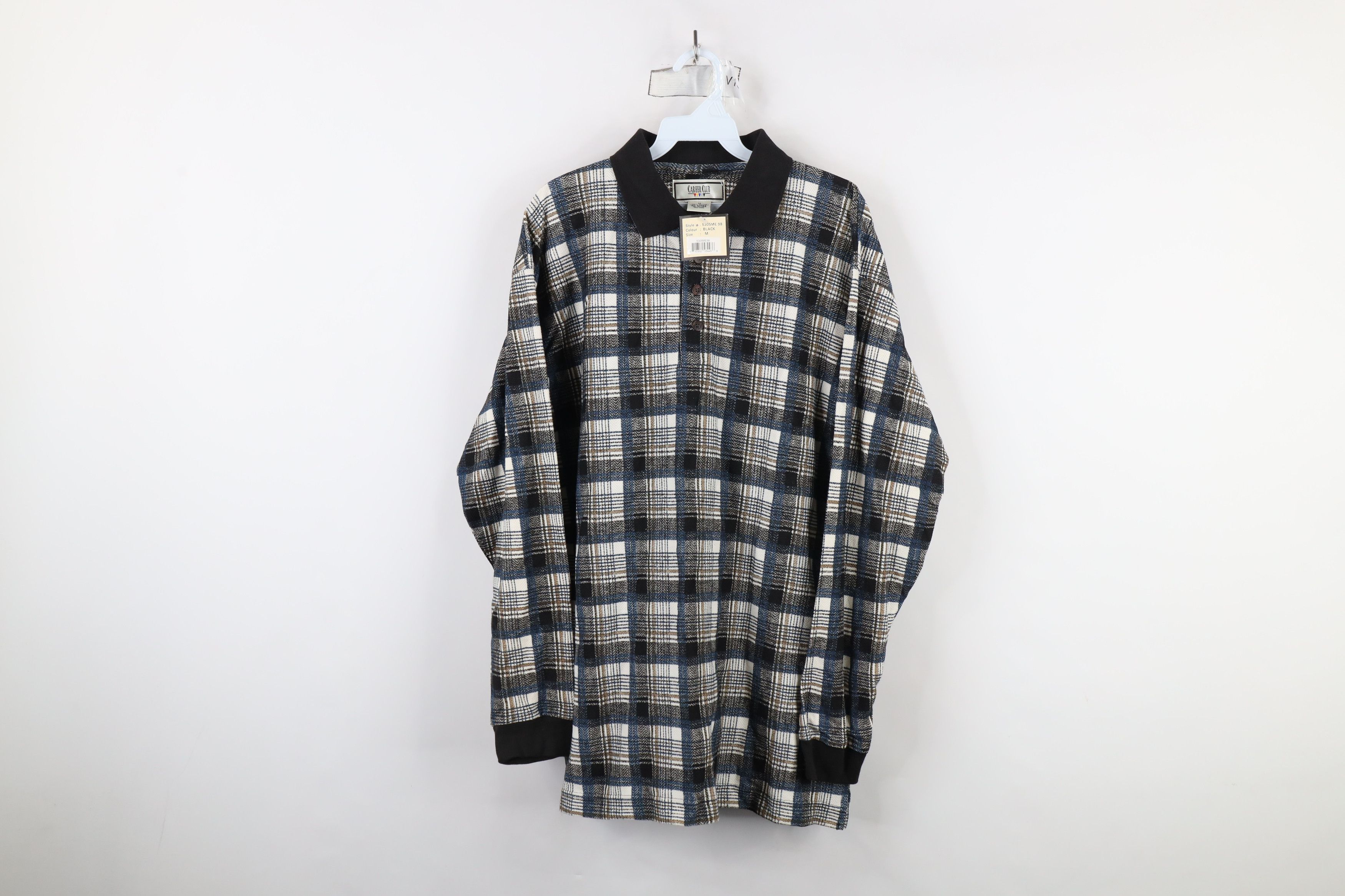 Vintage Deadstock Vintage 90s Streetwear Knit Long Sleeve Polo Size US M / EU 48-50 / 2 - 1 Thumbnail
