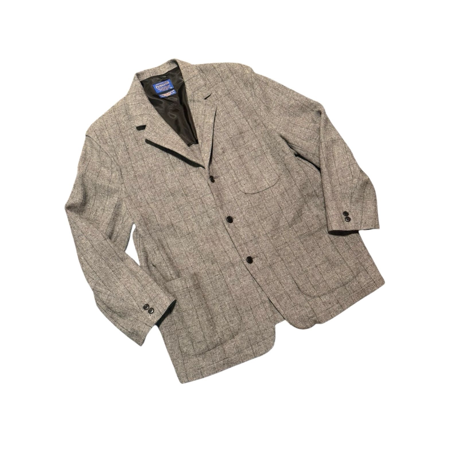 Pendleton VINTAGE Pendleton Heritage Limited Edition Men’s Chore Blazer Gray Plaid Wool XL Size 46R - 3 Thumbnail