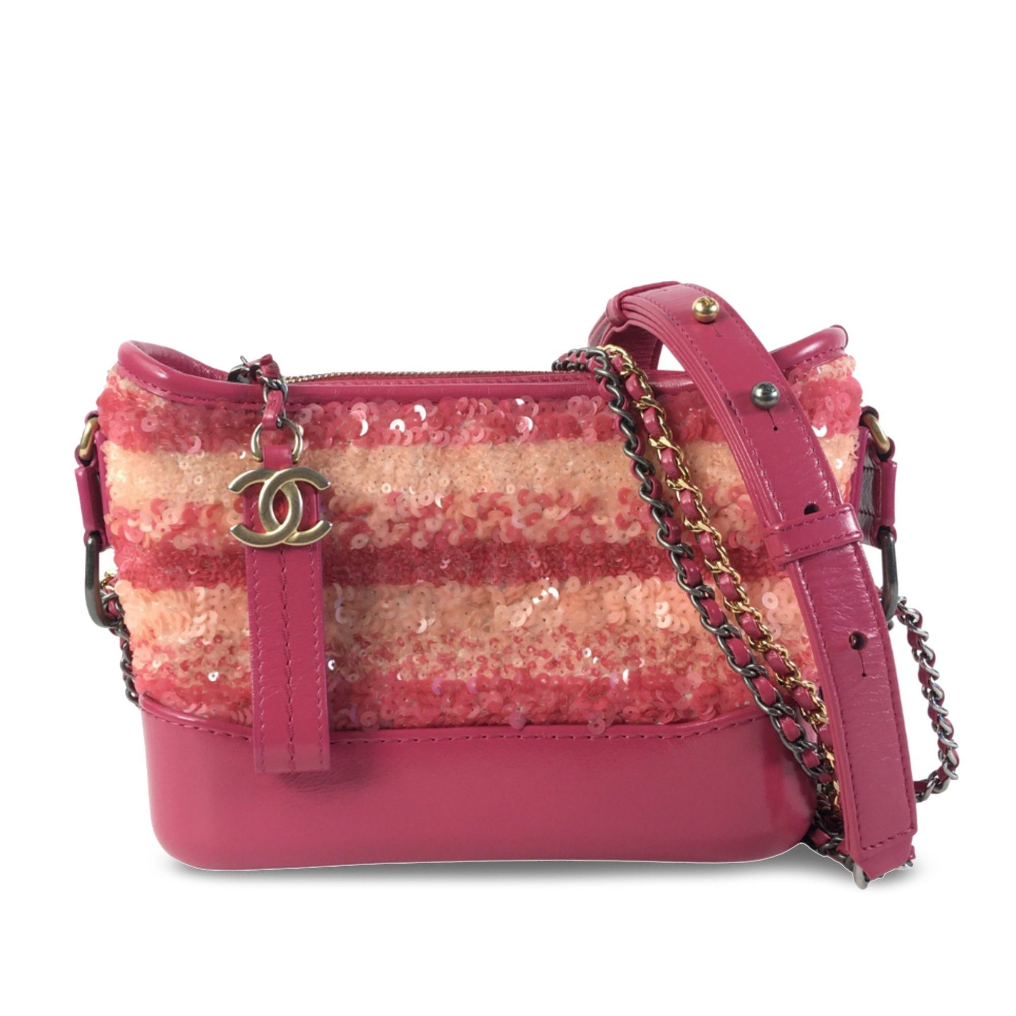 image of Chanel Small Sequin Gabrielle Crossbody Crossbody Bag in Pink, Women's