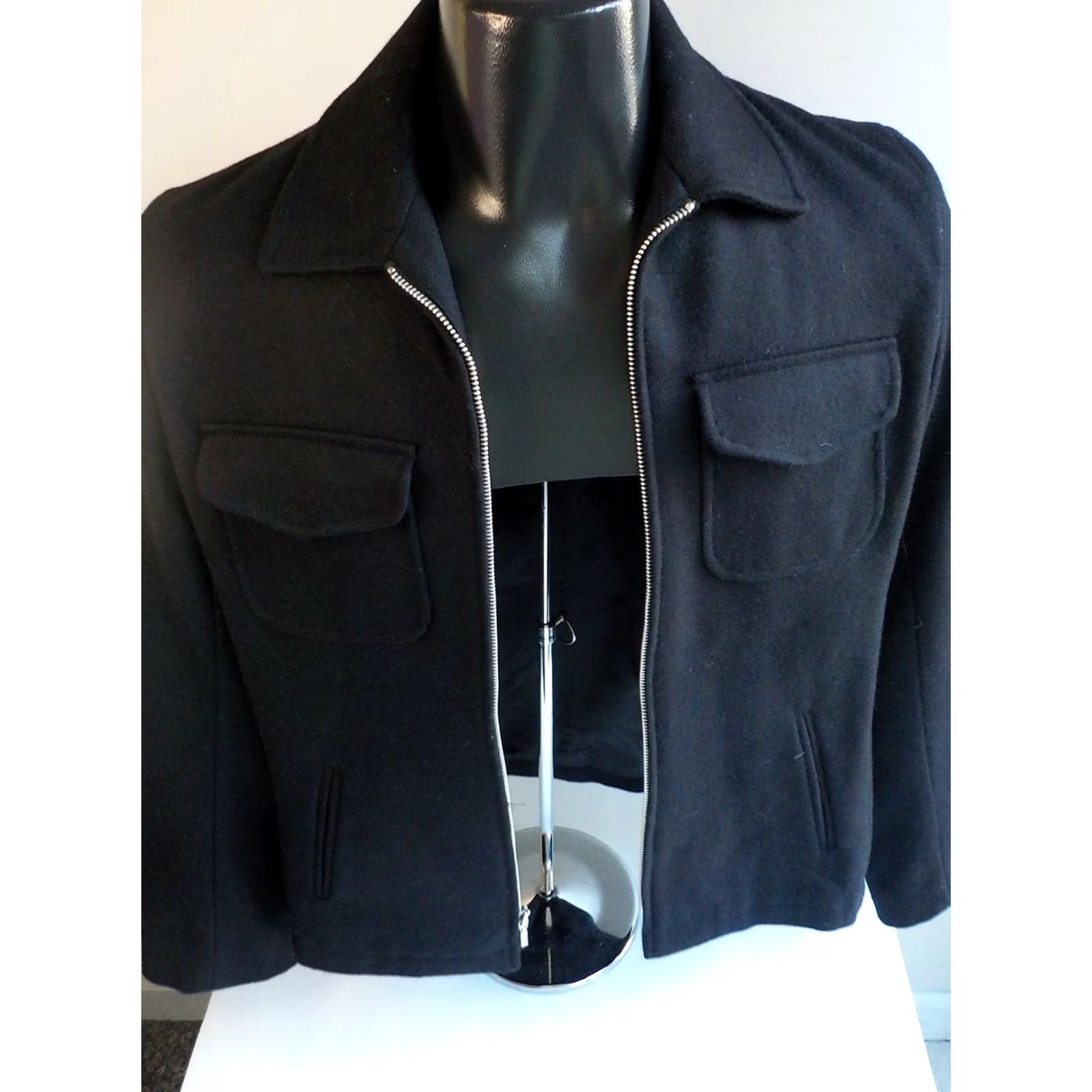 J.Crew J.CREW Full Zipper Jacket Black Wool Blend SZ SMALL Womens Military Jacket Size S / US 4 / IT 40 - 5 Thumbnail