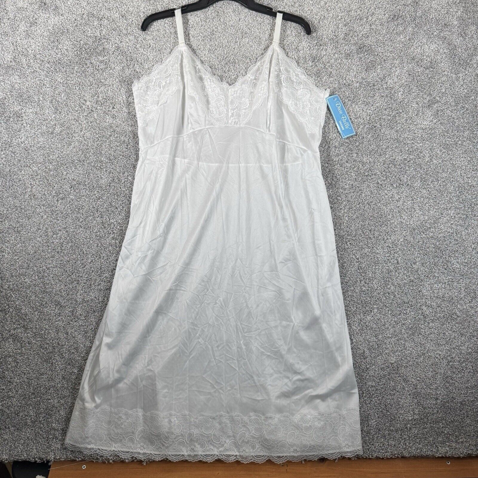 Other Dixie Belle Slip Dress 40 Lace Satin Vintage 80s Coquette Size ONE SIZE - 1 Thumbnail