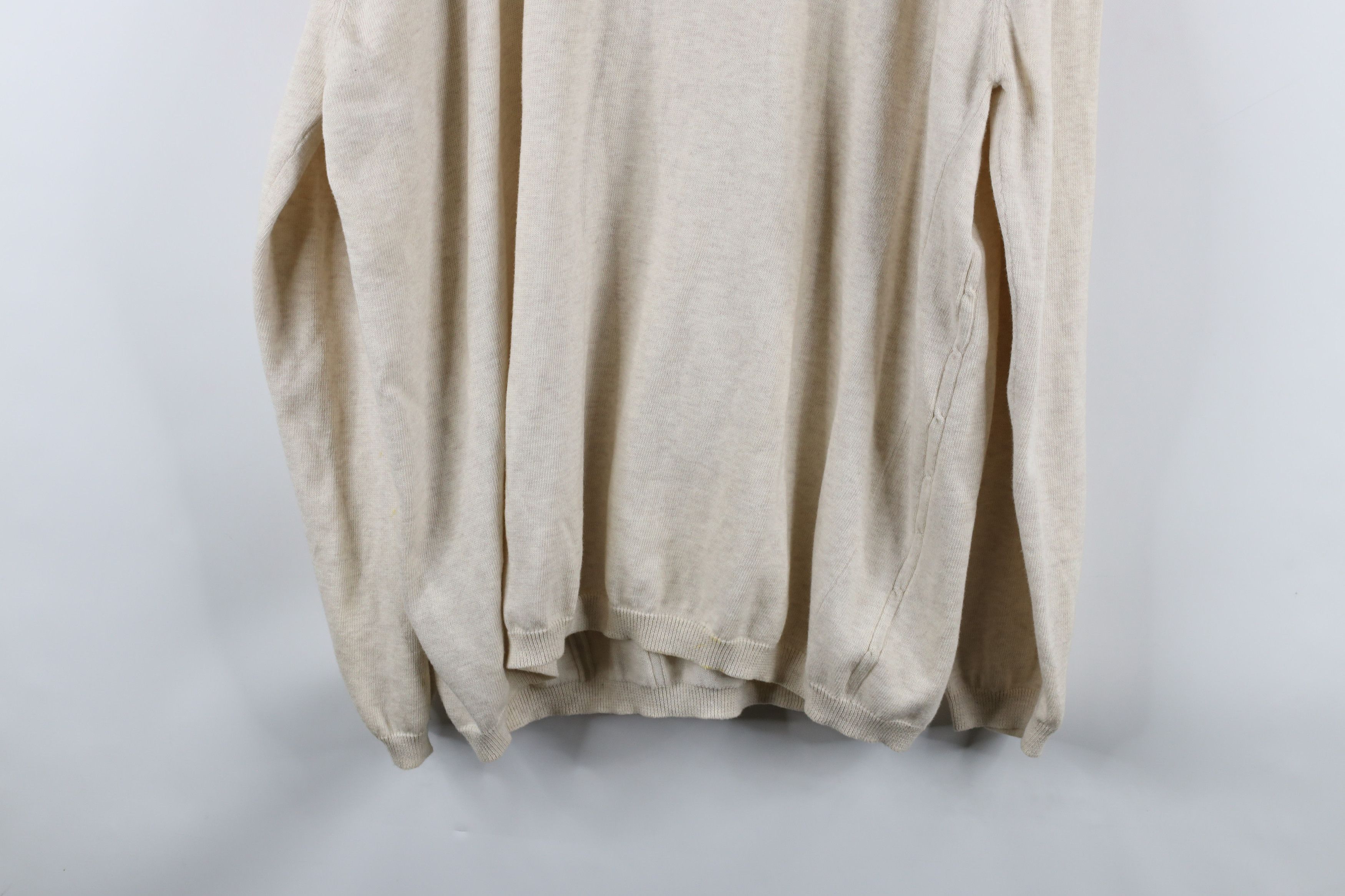 Vintage Vintage 90s Streetwear Knit Collared Pullover Sweater Beige Size US XXL / EU 58 / 5 - 9 Thumbnail