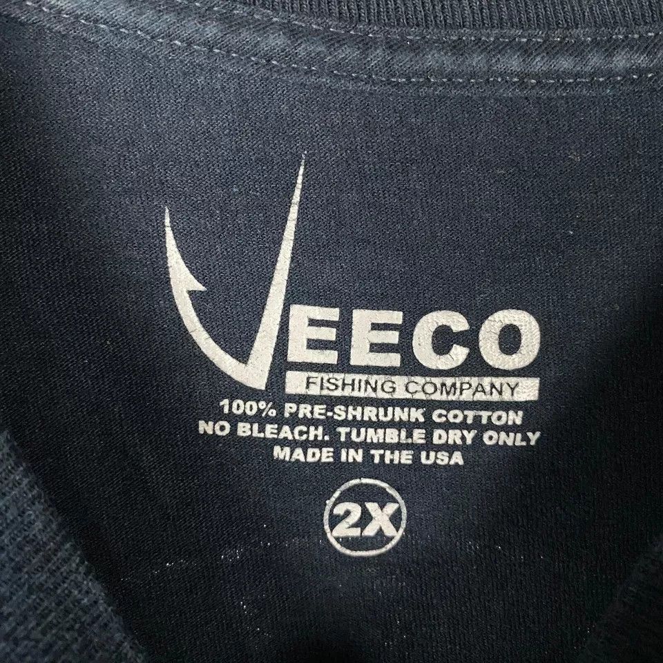 Ecco EECO Fishing Shirt Men's 2X Long Sleeve Navy Blue Cotton Size US XXL / EU 58 / 5 - 4 Thumbnail