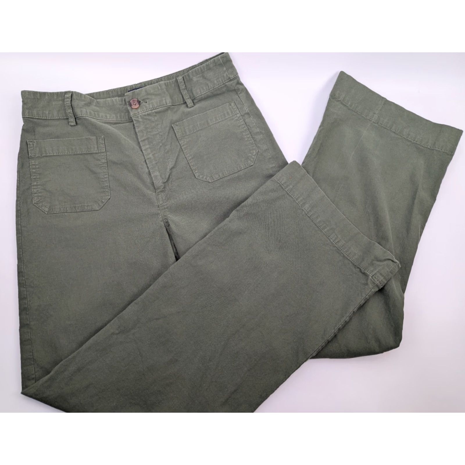 J.Crew J. Crew Pants Women's 28 Lizzie Wide Leg Olive Green Re-Imagined Utility Trouser Shirt? Size 28" / US 6 / IT 42 - 2 Thumbnail