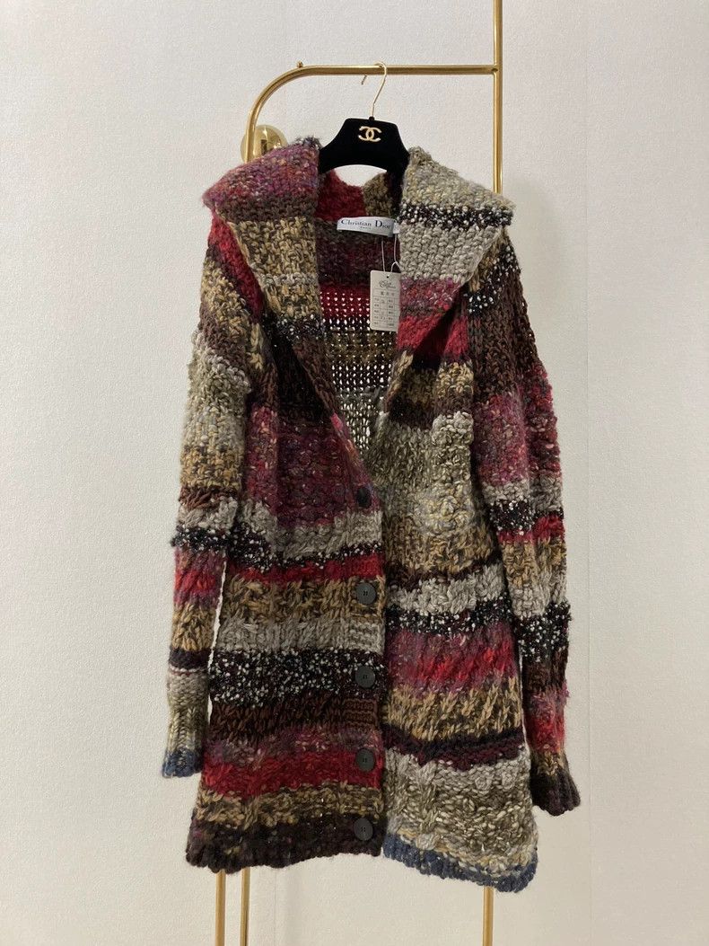 Dior Dior Colorful wool knitted coat Size XS / US 0-2 / IT 36-38 - 2 Thumbnail