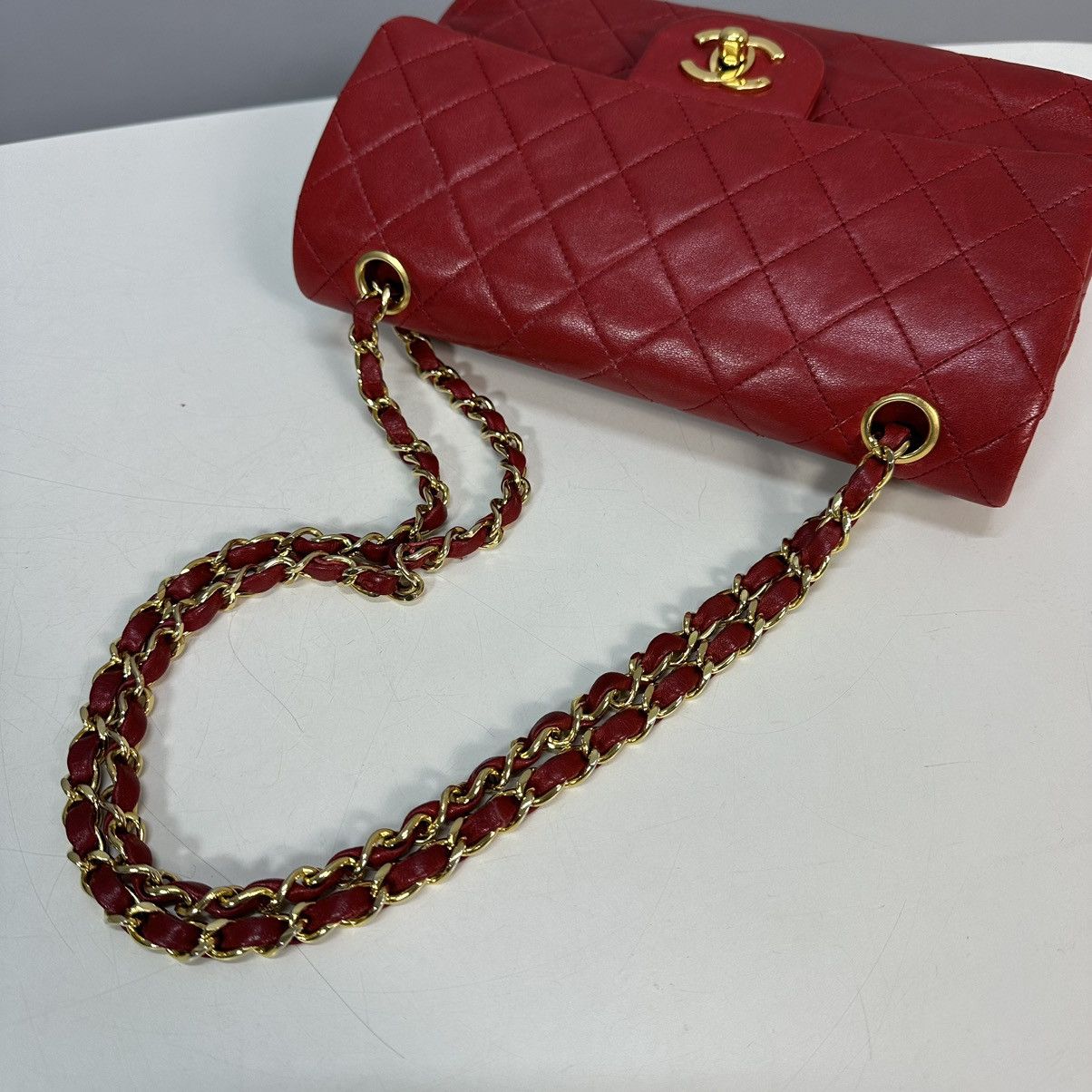 Chanel CHANEL Quilted flap Chain Shoulder Bag Leather Red Vintage Size ONE SIZE - 8 Thumbnail