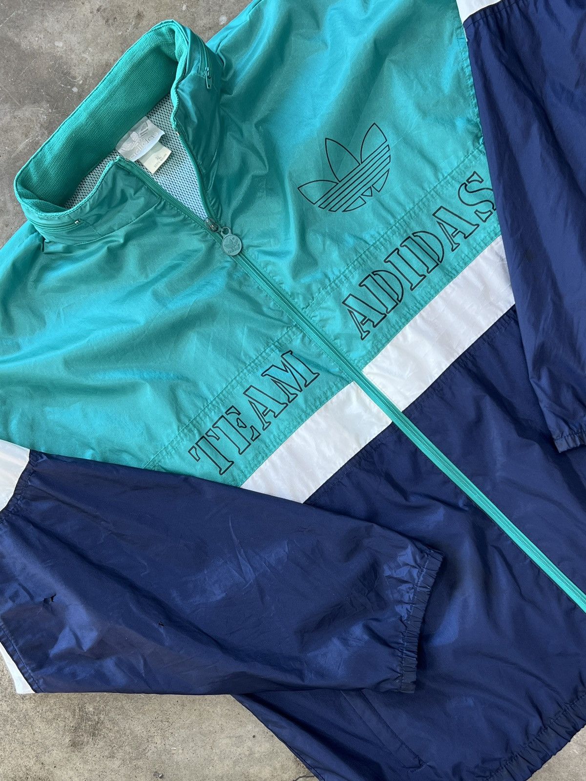 Adidas × Vintage Vintage Team Adidas Zip Up Windbreaker Sz. XL Size US XL / EU 56 / 4 - 1 Thumbnail