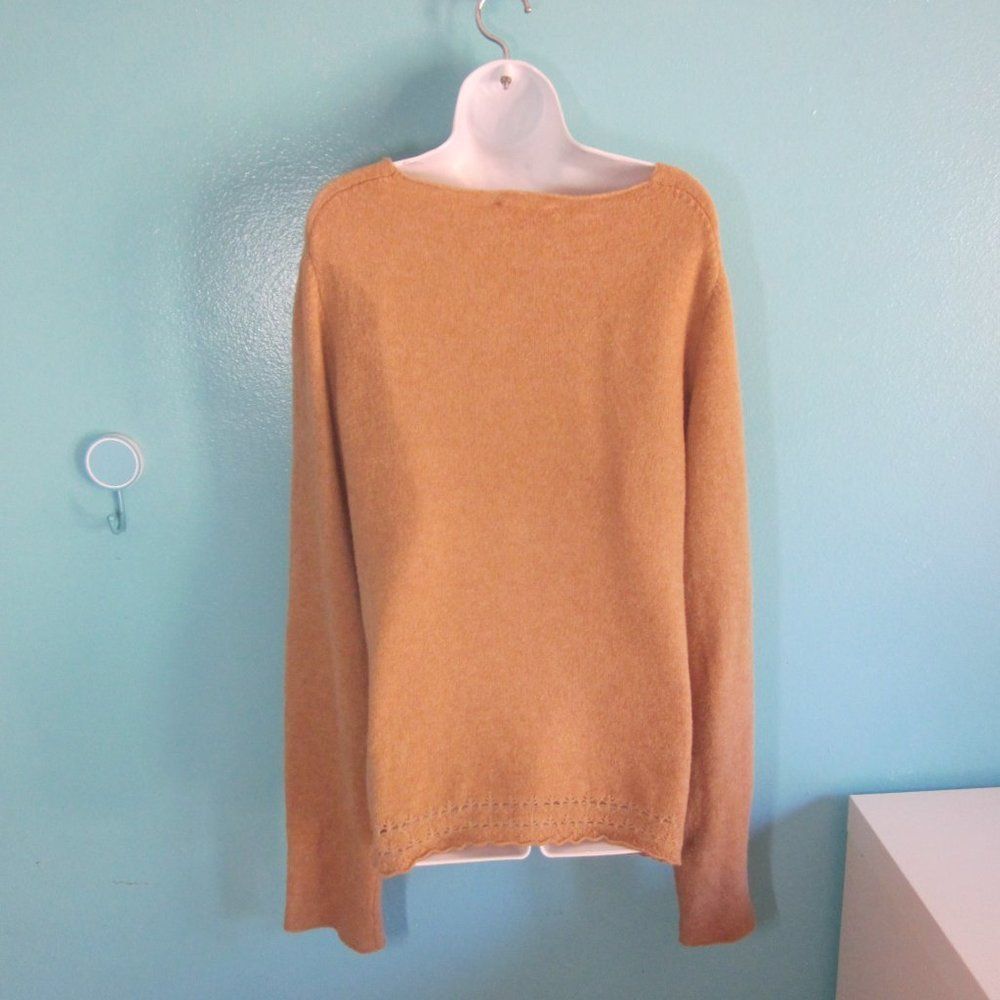 Vintage Dolce Emozione Camel Hair & Wool Pullover Sweater Size 10 (1 Size L / US 10 / IT 46 - 6 Thumbnail