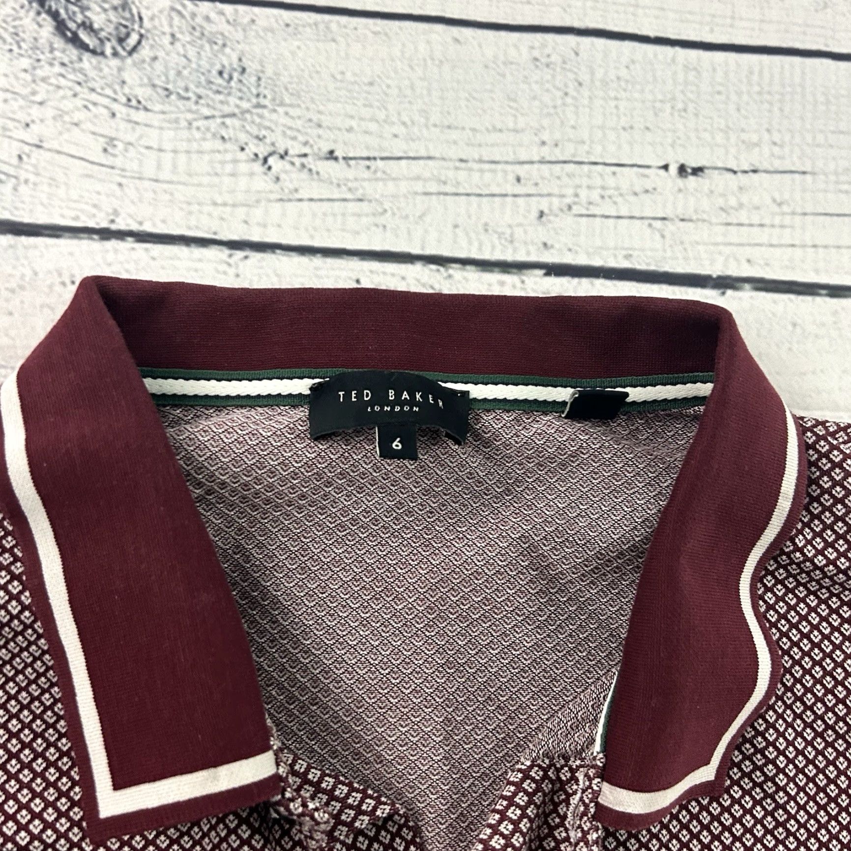 Ted Baker Ted Baker Short Sleeve Button-Up Polo Shirt Men's 6 Maroon Red Polo Shirt Mens 6 Button-Up Shirt Ted Baker Mens 6 Maroon Size US S / EU 44-46 / 1 - 2 Thumbnail