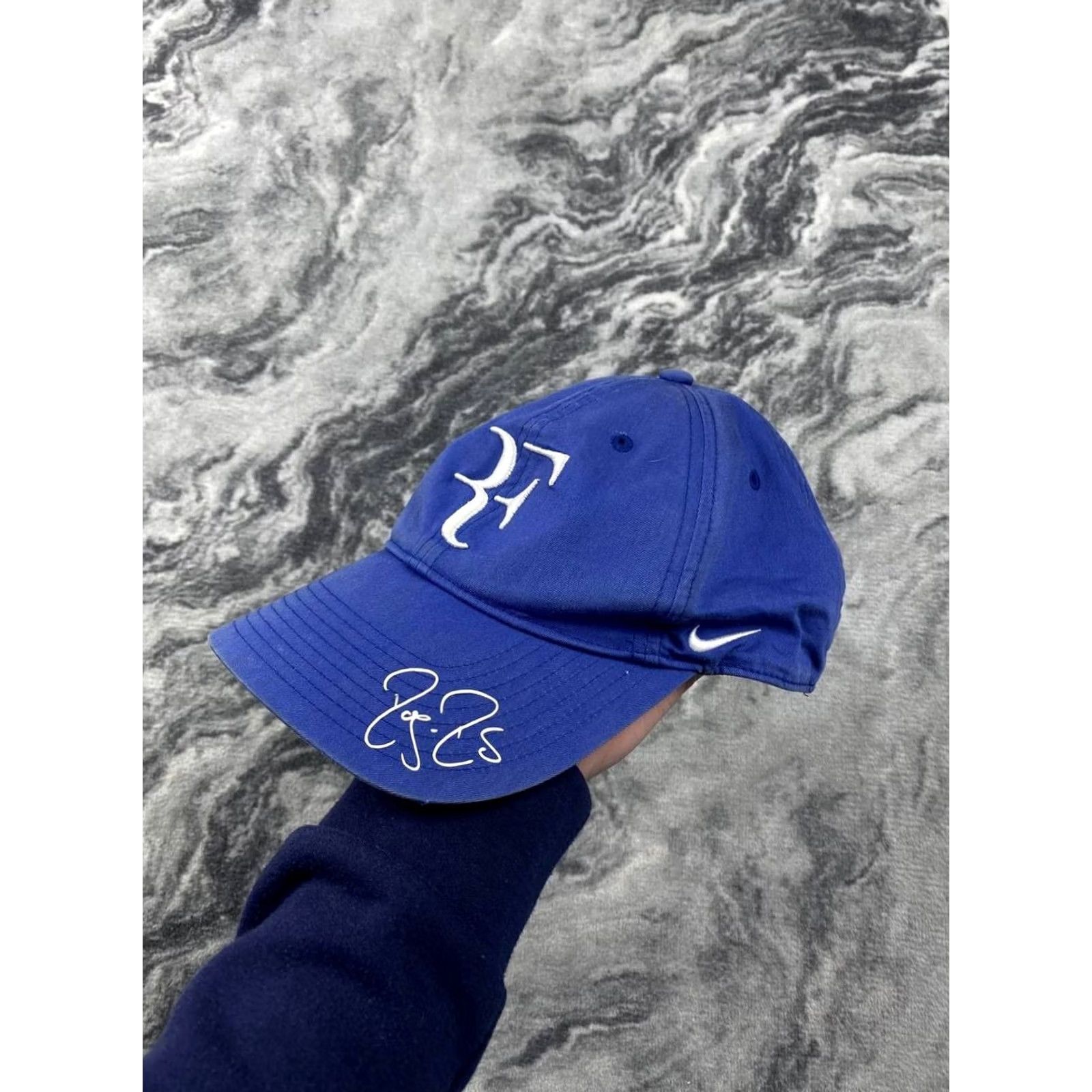 Nike Nike AeroBill Roger Federer RF Baseball Cap Men Blue Logo Cap Sports Casual One Size Adjustable Summer Spring Fall Size ONE SIZE - 3 Thumbnail