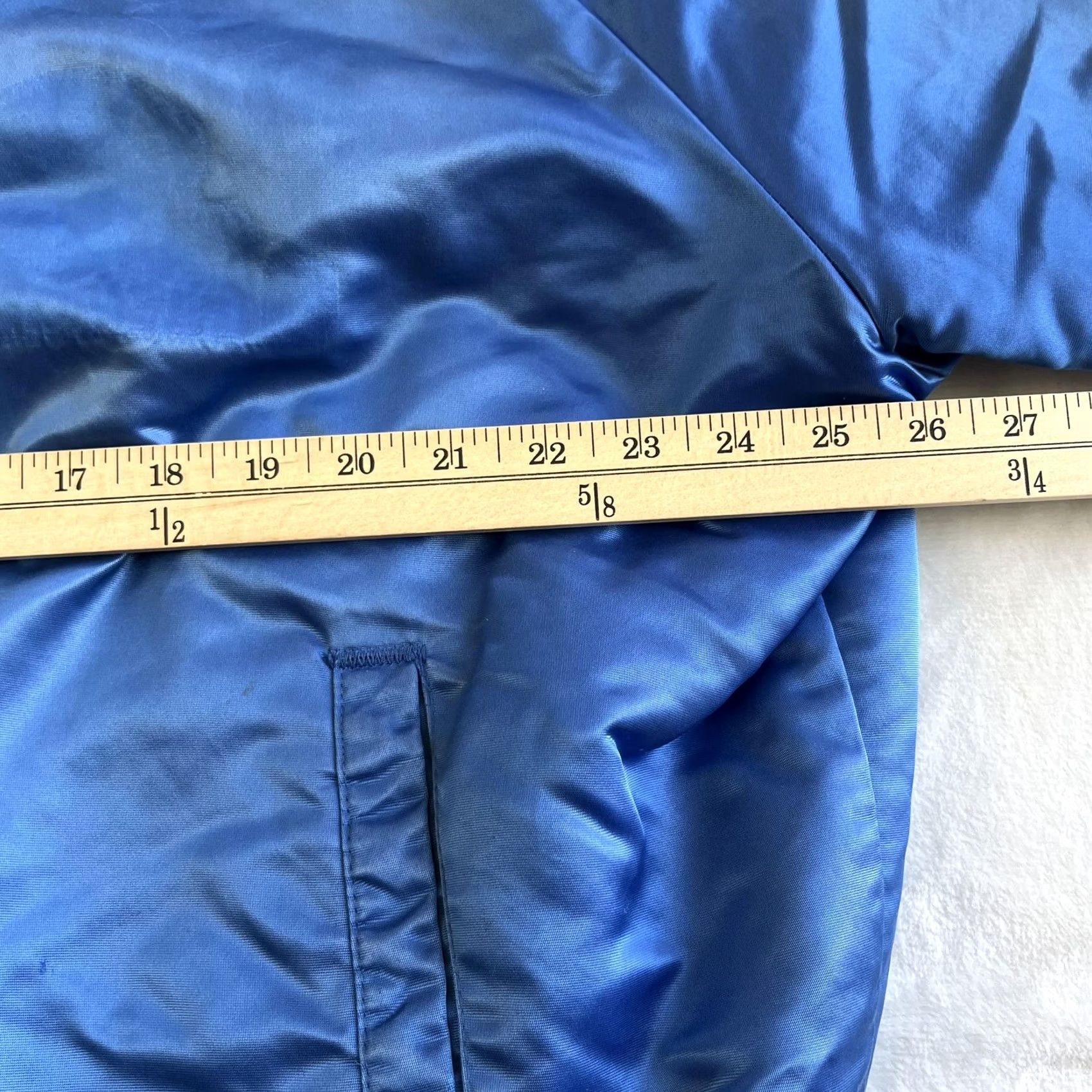 Chalk Line VINTAGE Chalk Line Jacket Mens 2XL Blue Satin Varsity Bomber USA Made Size US XXL / EU 58 / 5 - 7 Thumbnail