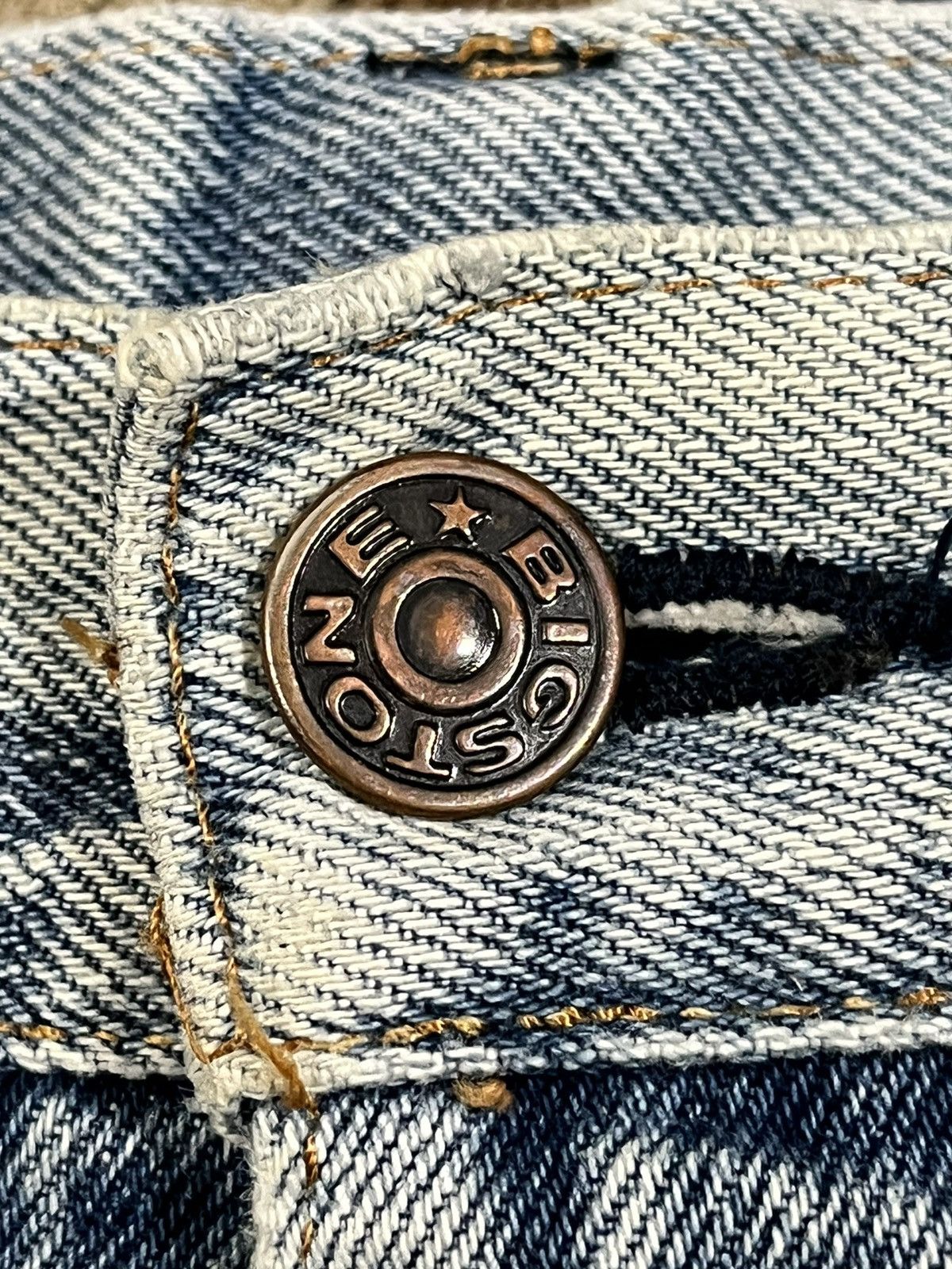 Le Grande Bleu (L.G.B.) Vintage BigStone Baggy Distressed Denim Size US 37 - 7 Thumbnail