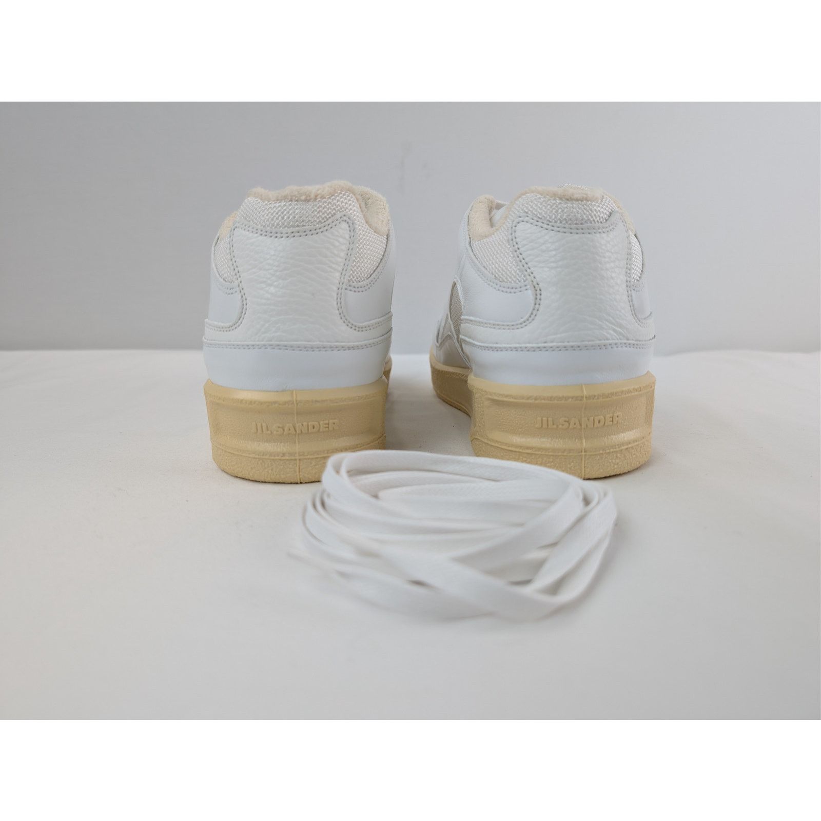 Jil Sander o1rshd1 Dragon Fabric Gummy Cow Nappa Sneakers in White Size US 12 / EU 45 - 12 Thumbnail