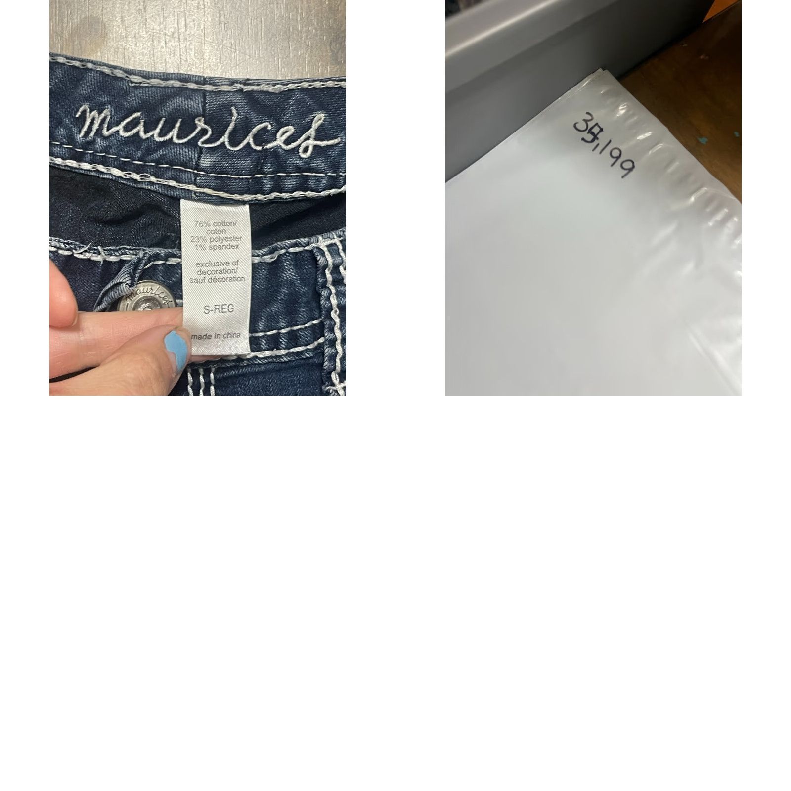 Vintage Maurices Jeans Woman's Size Small Blue Denim Skinny Pockets Regular Inseam 29.5in Size 28" / US 6 / IT 42 - 8 Thumbnail